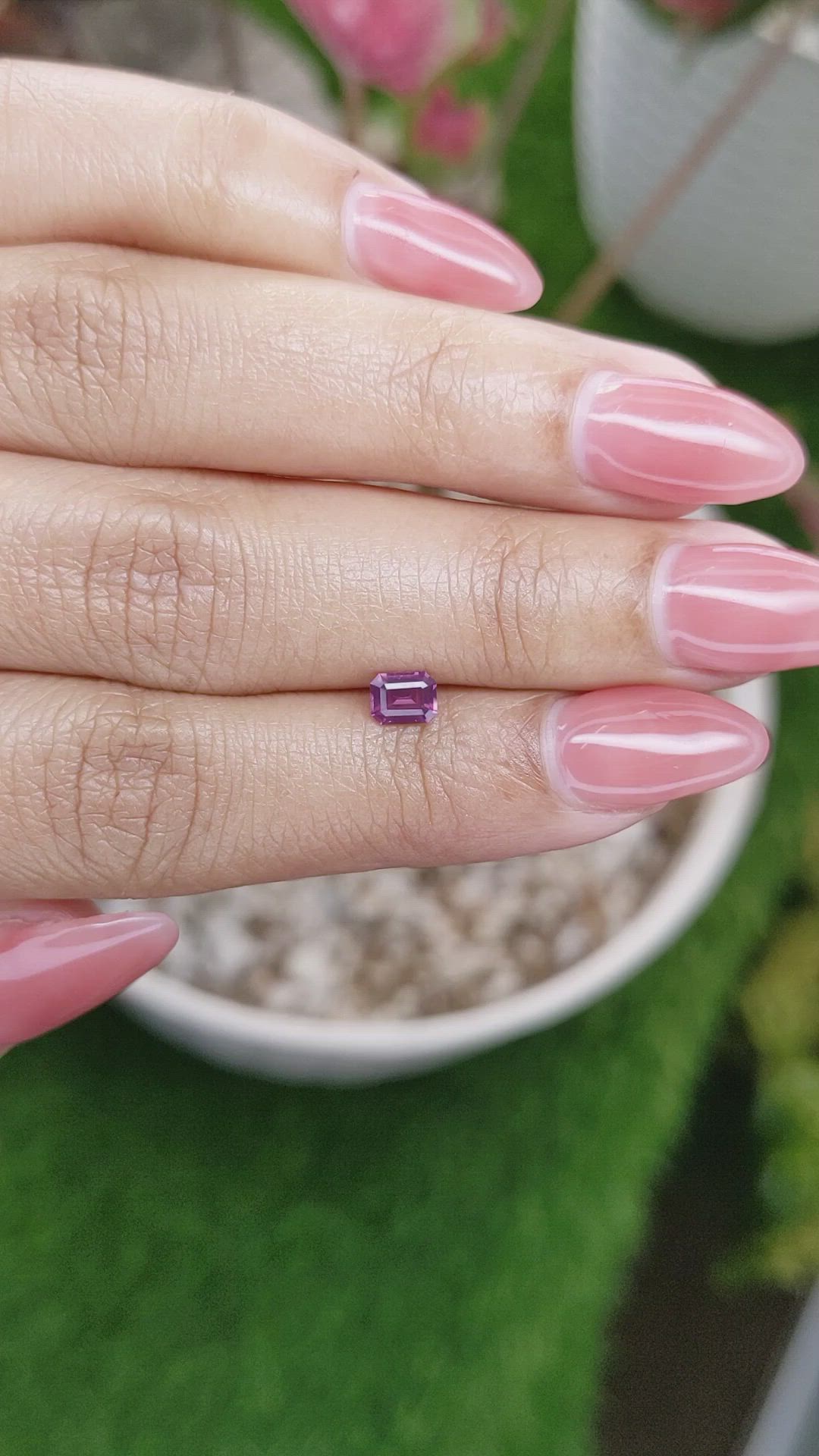 0.41 Ct. Purplish Pink Spinel from Ceylon (Sri Lanka) Size Video