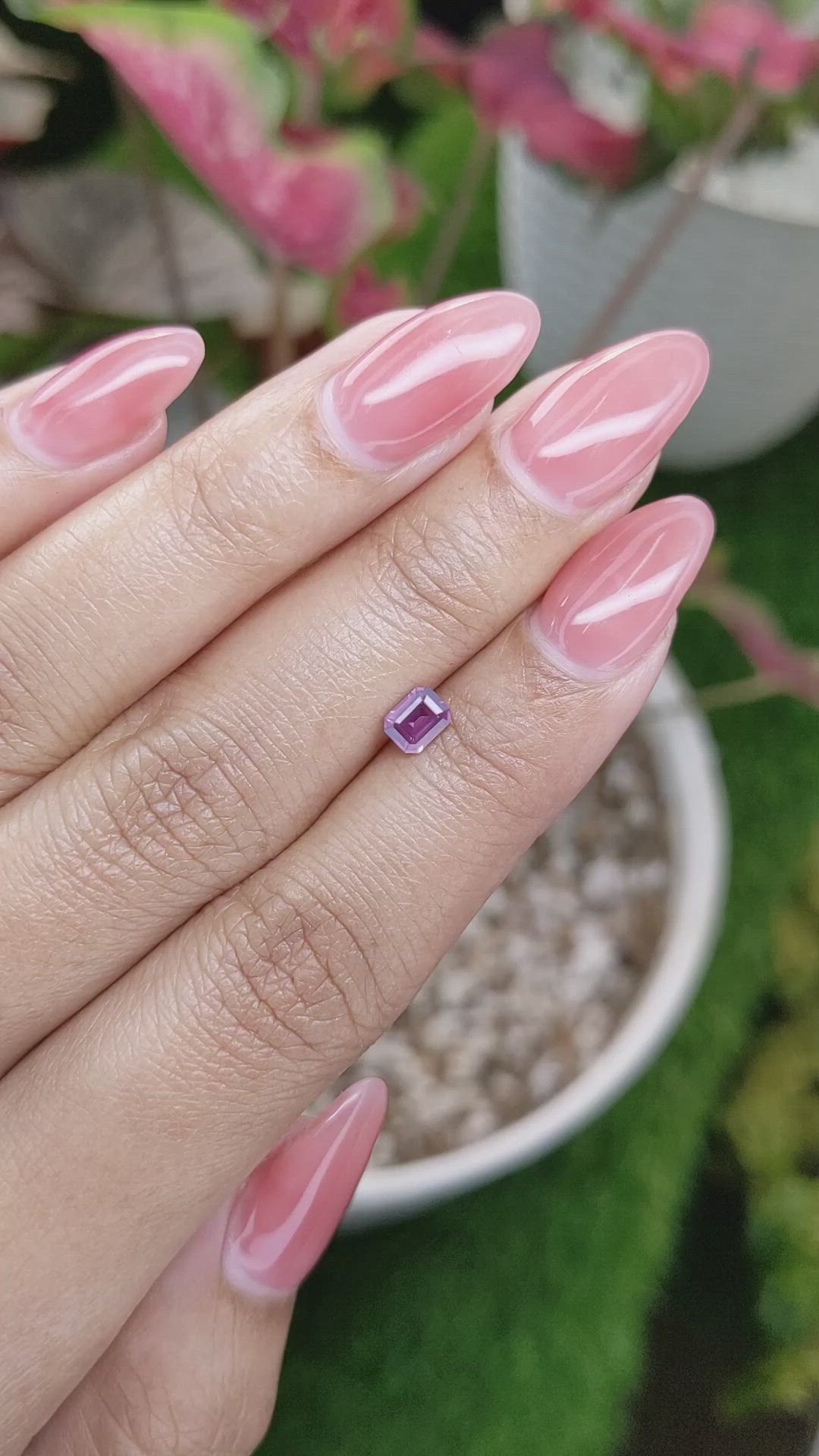 0.41 Ct. Purplish Pink Spinel from Ceylon (Sri Lanka) Size Video