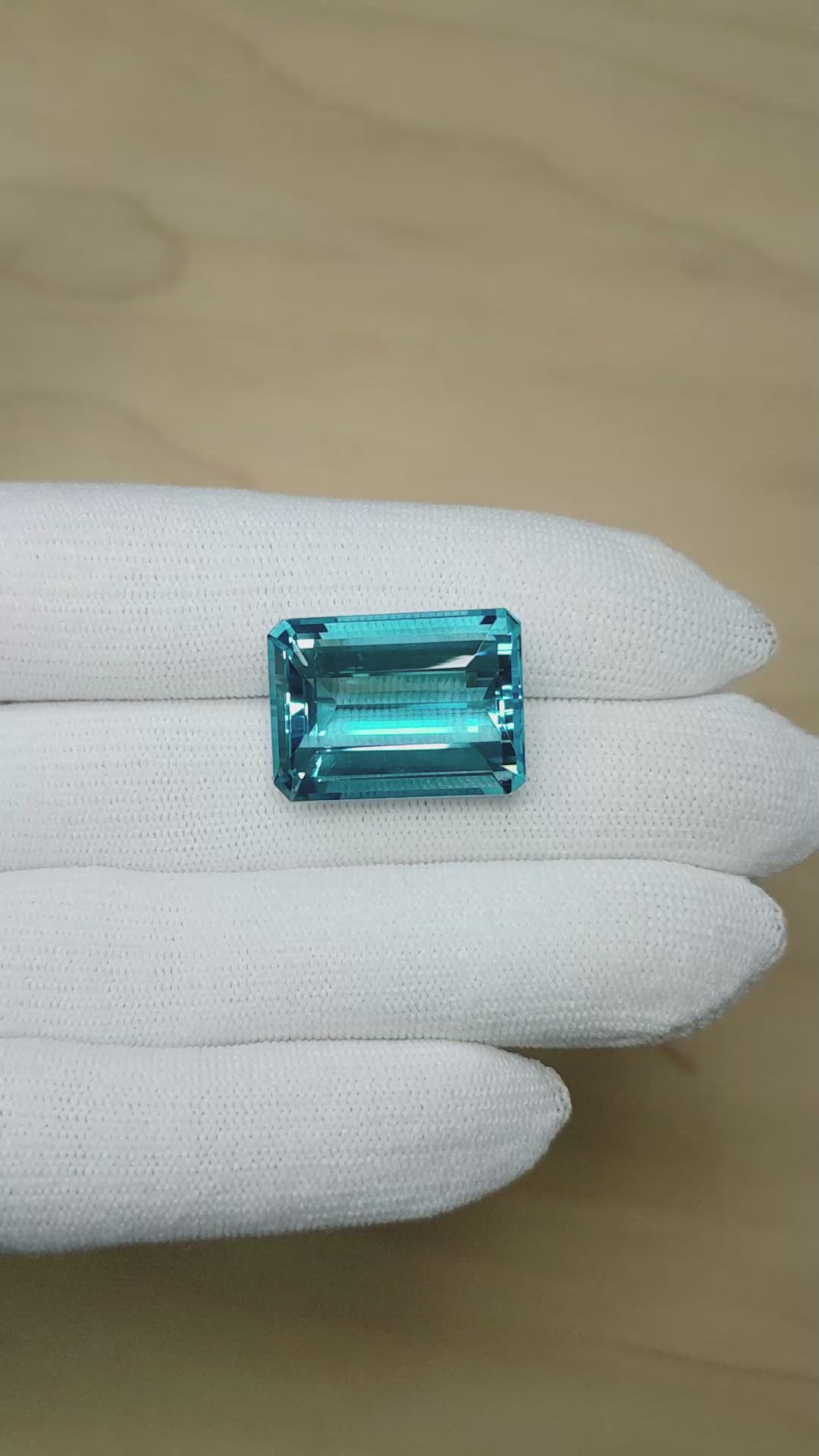 28.50 Ct. Blue Aquamarine from Brazil Size Video