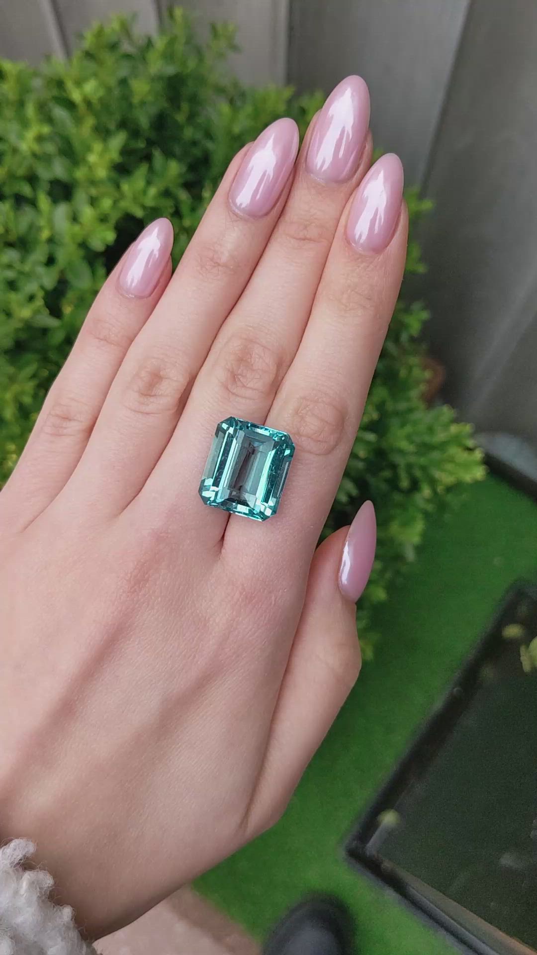 22.77 Ct. Blue Aquamarine from Brazil Size Video