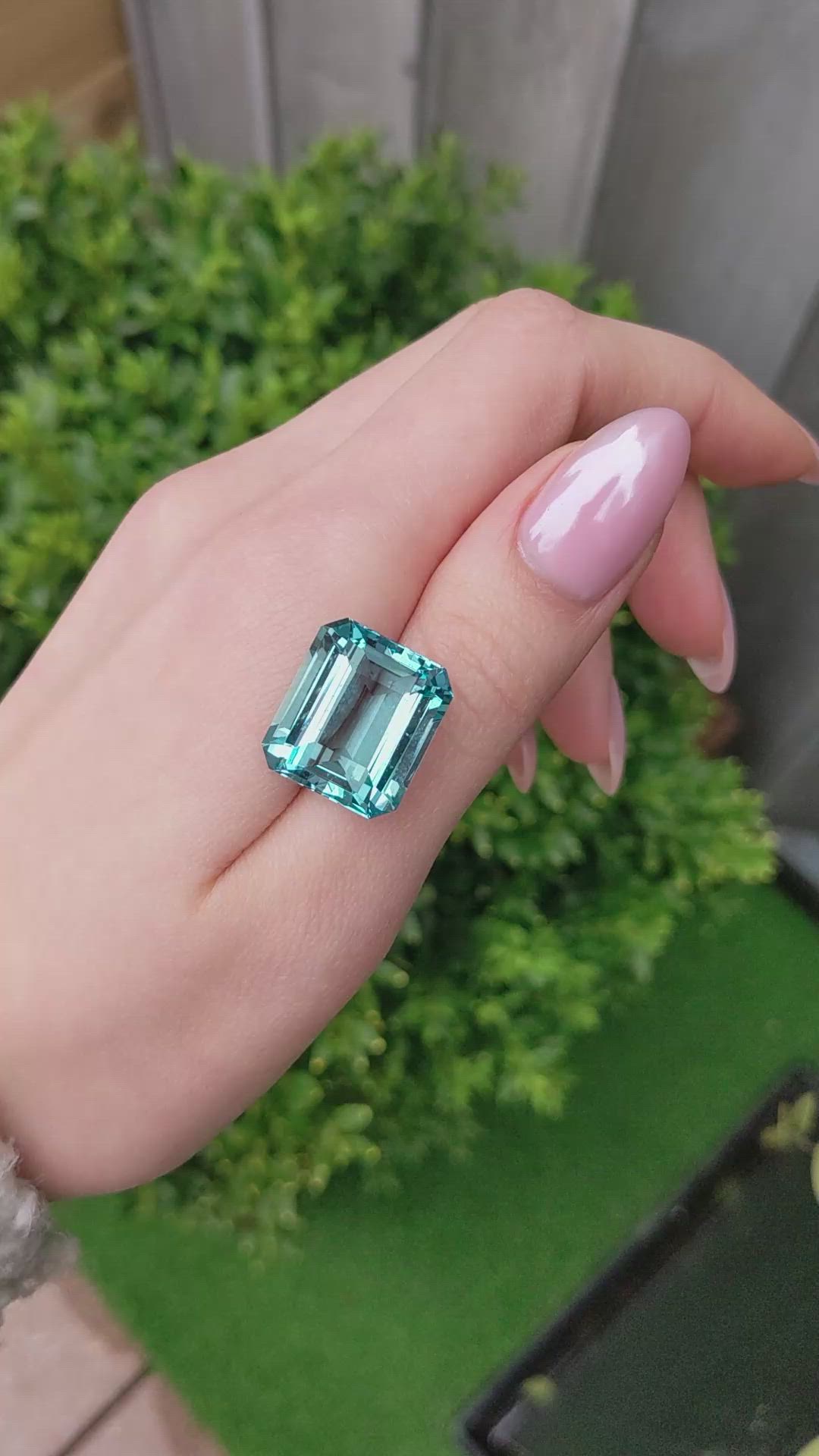 22.77 Ct. Blue Aquamarine from Brazil Size Video