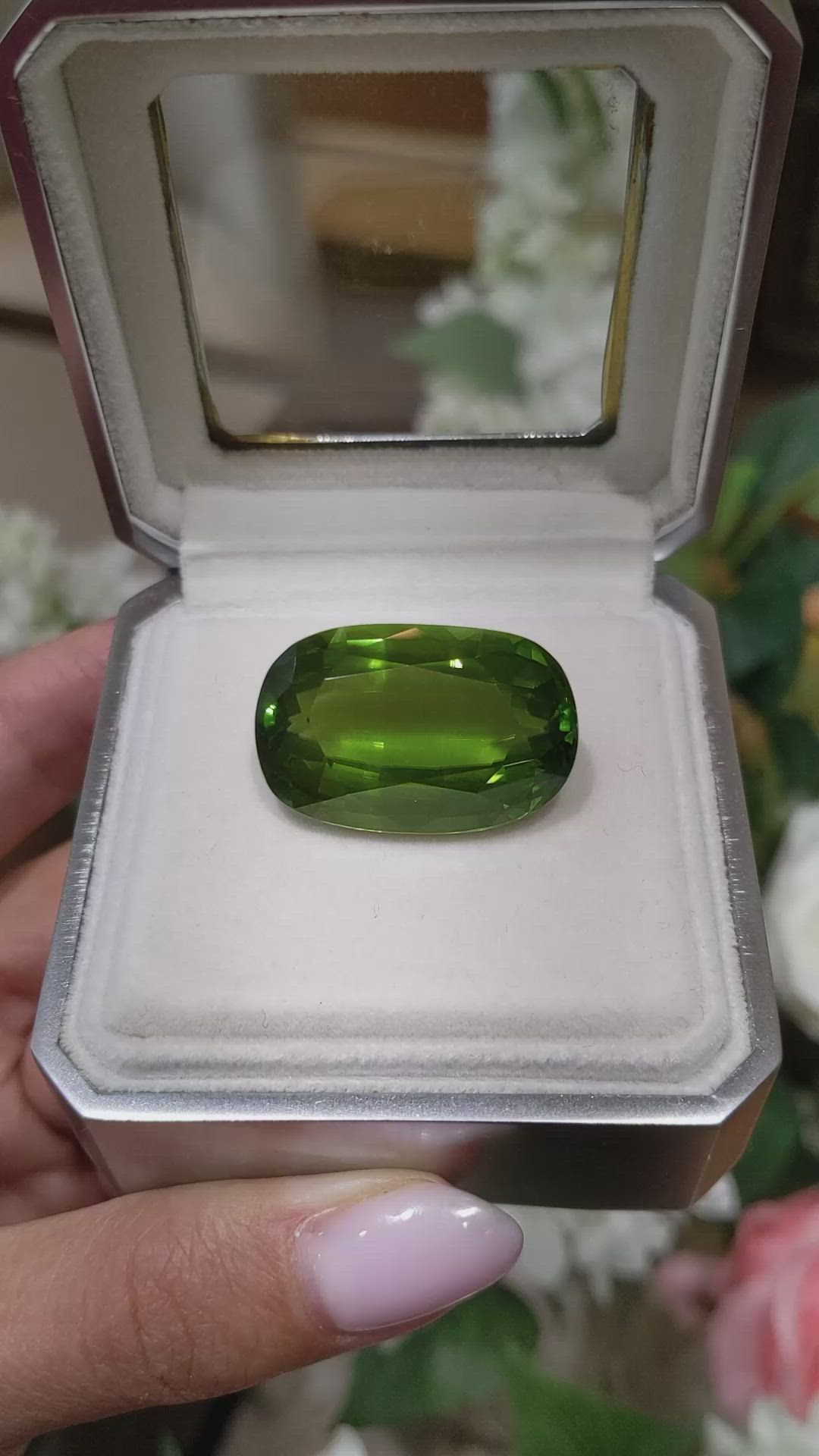 50.61 Ct. Green Peridot from Burma (Myanmar) Size Video