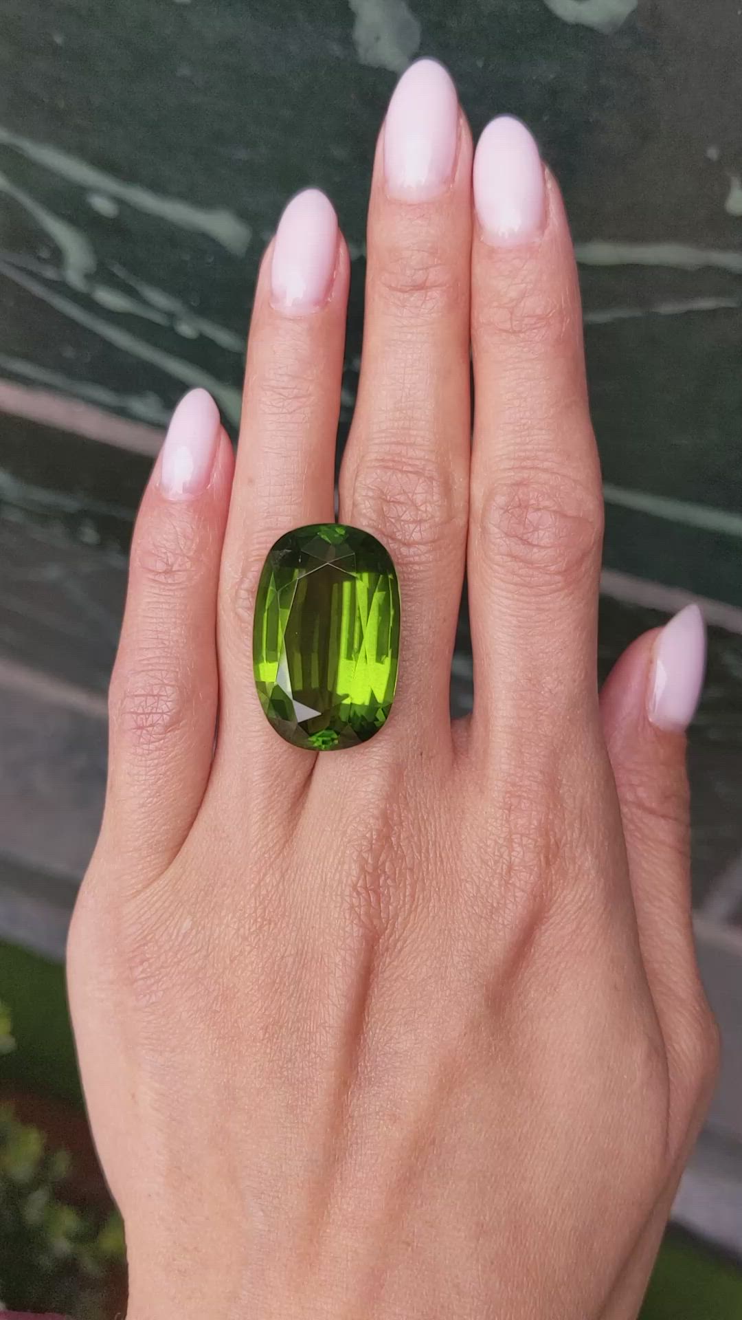 50.61 Ct. Green Peridot from Burma (Myanmar) Size Video