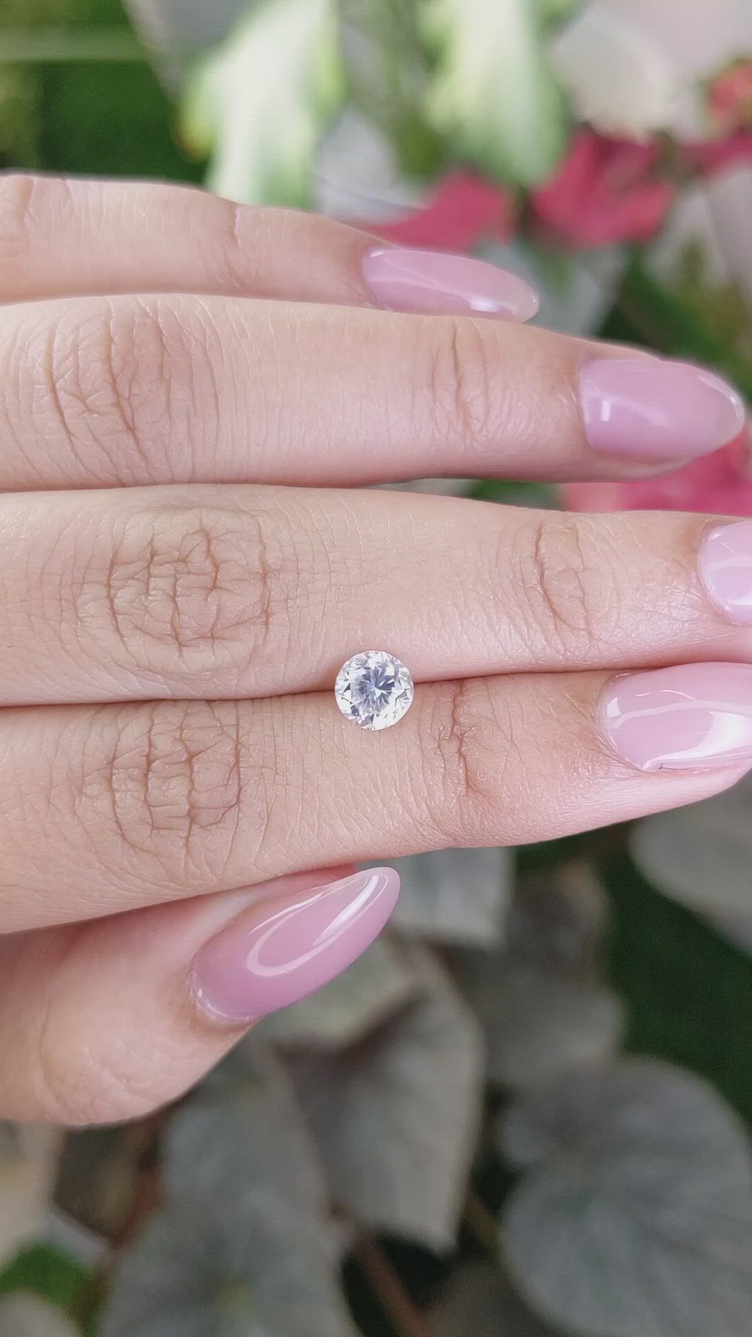 1.27 Ct. White Zircon from Ceylon (Sri Lanka) Size Video