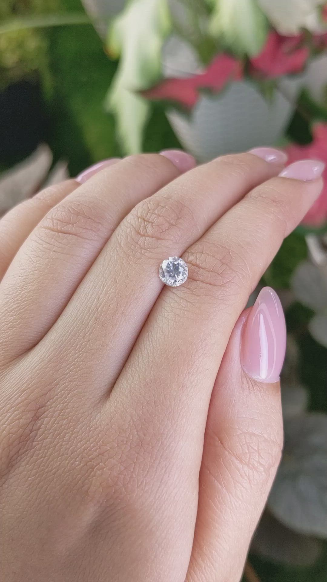 1.27 Ct. White Zircon from Ceylon (Sri Lanka) Size Video