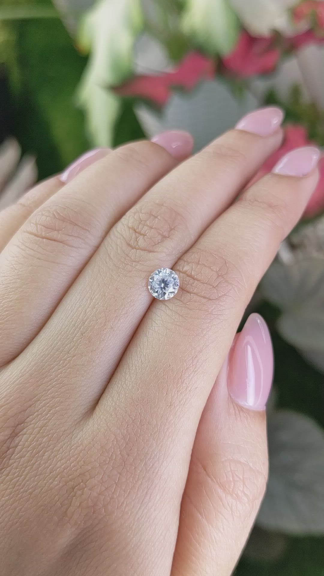 1.26 Ct. White Zircon from Ceylon (Sri Lanka) Size Video