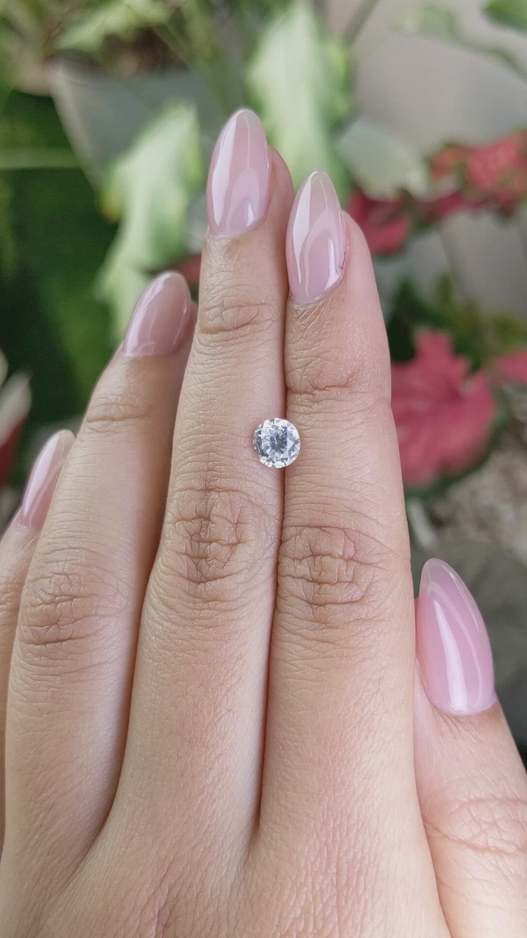 1.26 Ct. White Zircon from Ceylon (Sri Lanka) Size Video