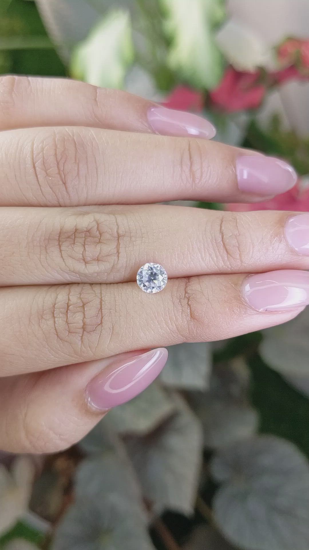 1.26 Ct. White Zircon from Ceylon (Sri Lanka) Size Video