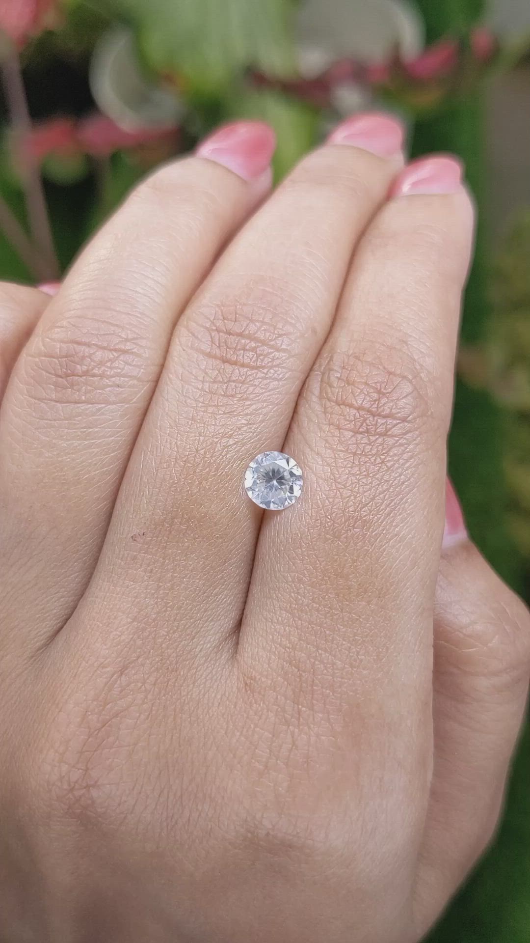 1.26 Ct. White Zircon from Ceylon (Sri Lanka) Size Video