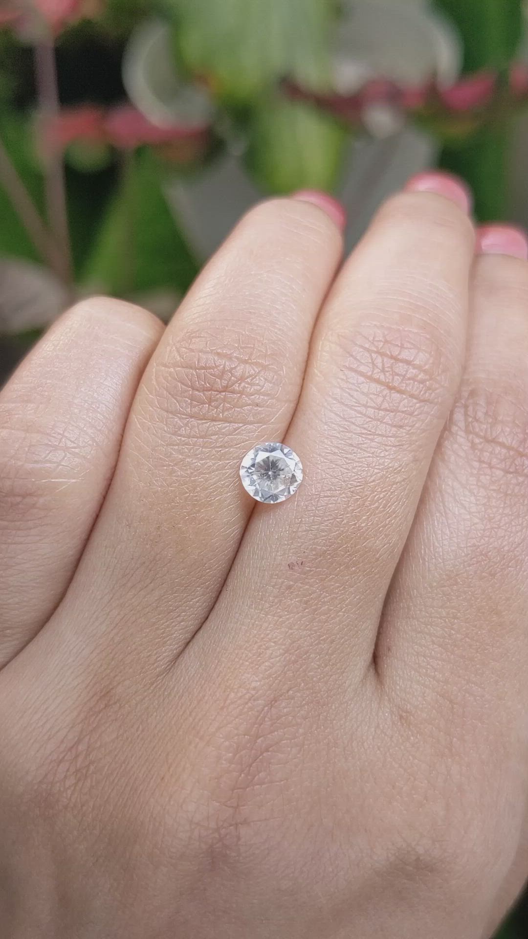 1.26 Ct. White Zircon from Ceylon (Sri Lanka) Size Video