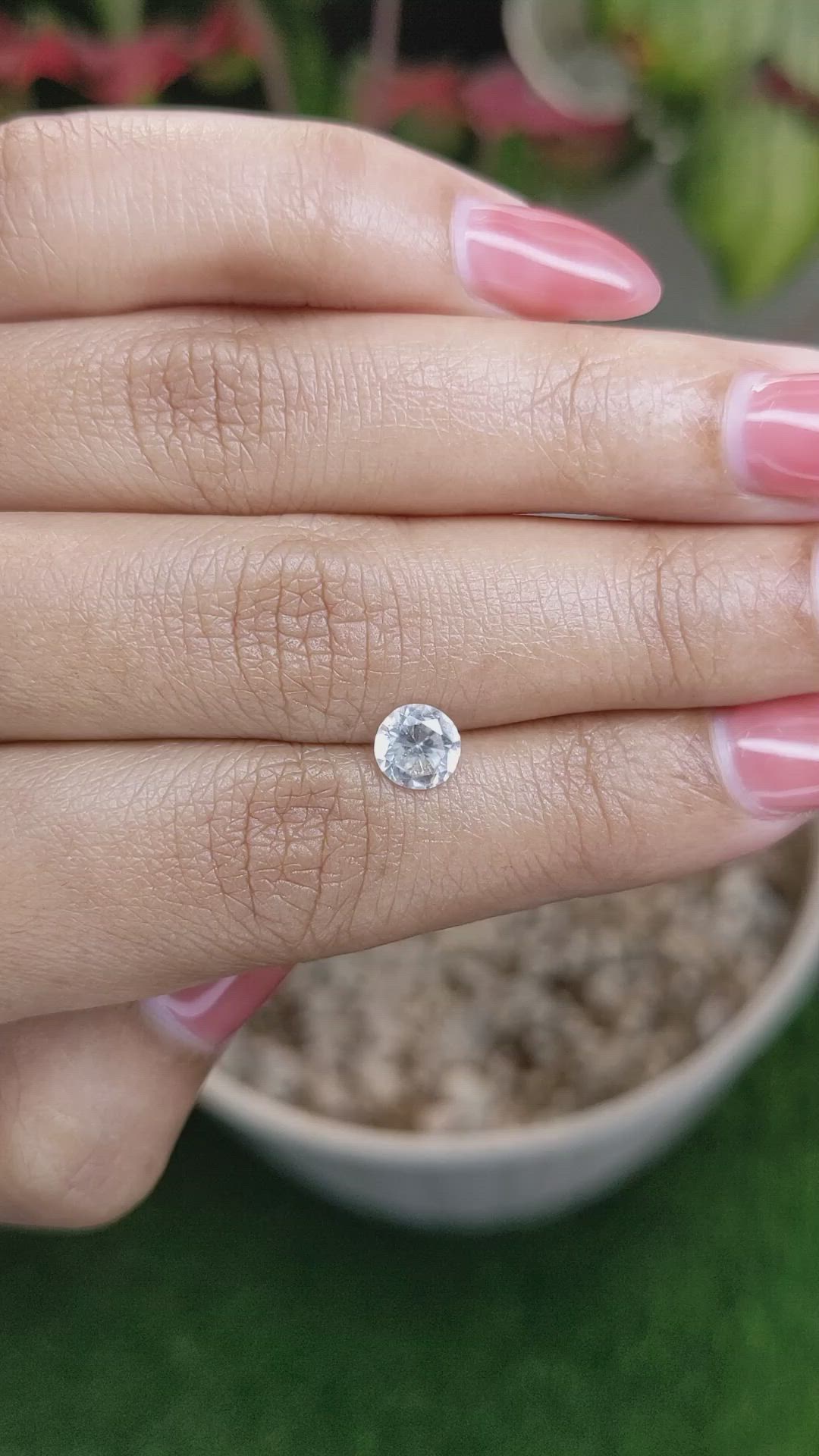 1.26 Ct. White Zircon from Ceylon (Sri Lanka) Size Video