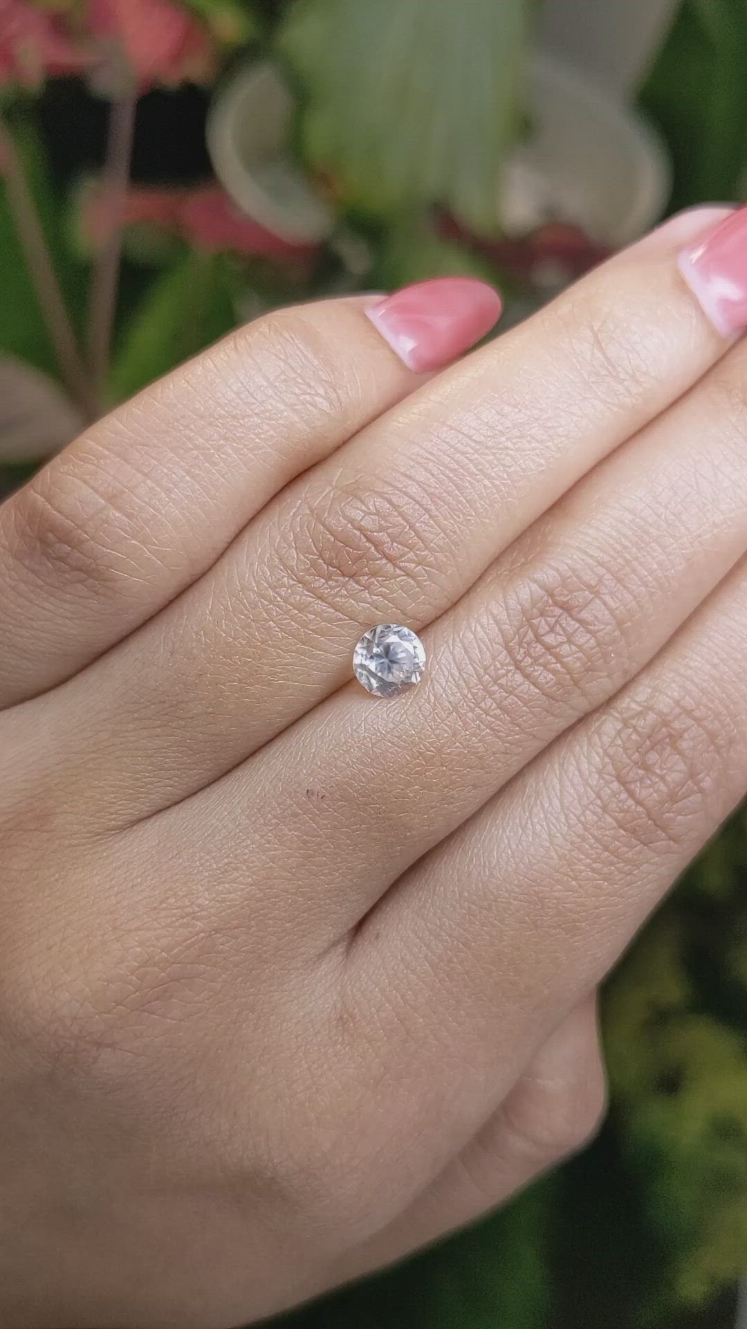 1.27 Ct. White Zircon from Ceylon (Sri Lanka) Size Video