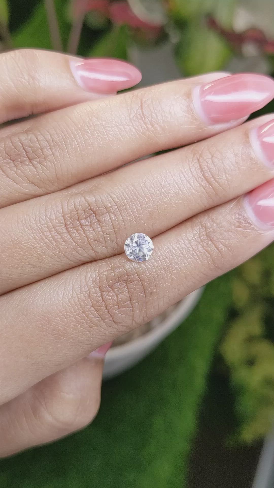 1.27 Ct. White Zircon from Ceylon (Sri Lanka) Size Video