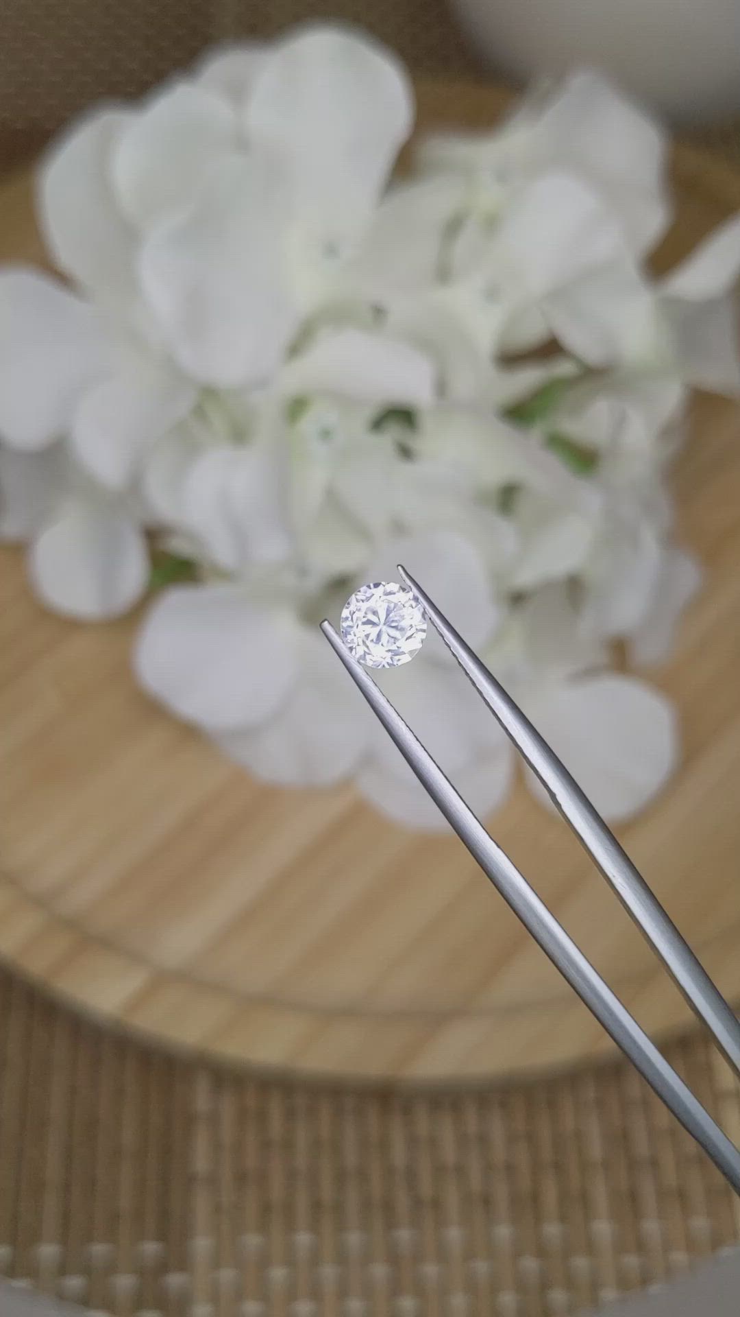 1.27 Ct. White Zircon from Ceylon (Sri Lanka) Size Video