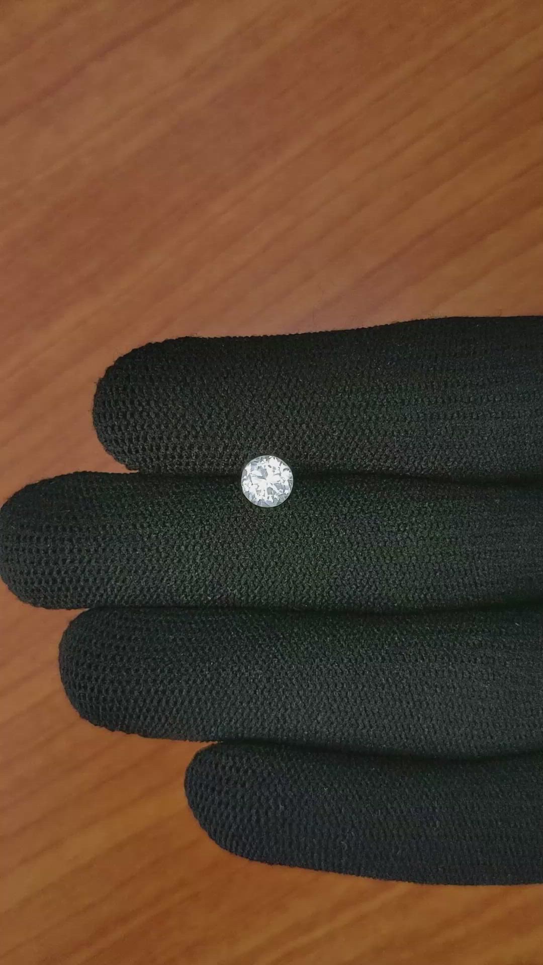 1.27 Ct. White Zircon from Ceylon (Sri Lanka) Size Video