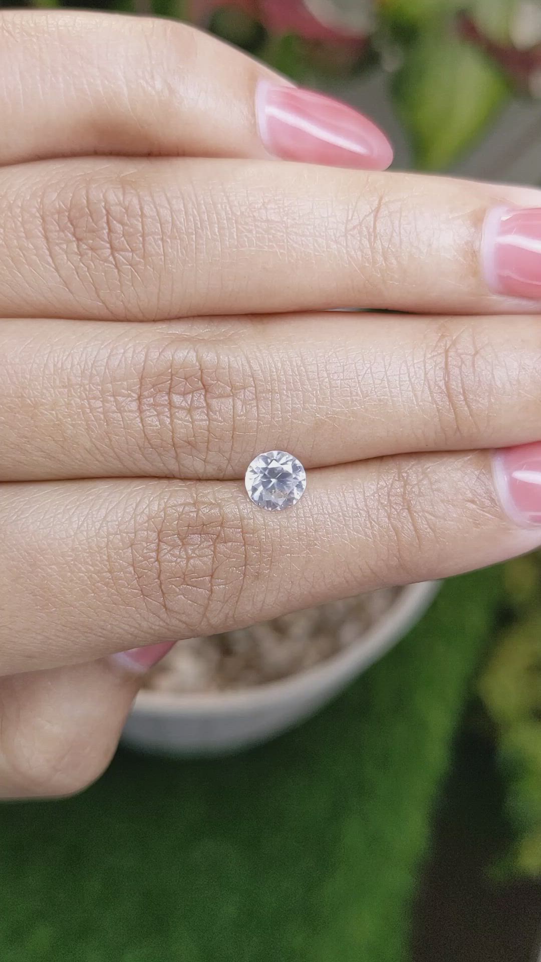 1.12 Ct. White Zircon from Ceylon (Sri Lanka) Size Video