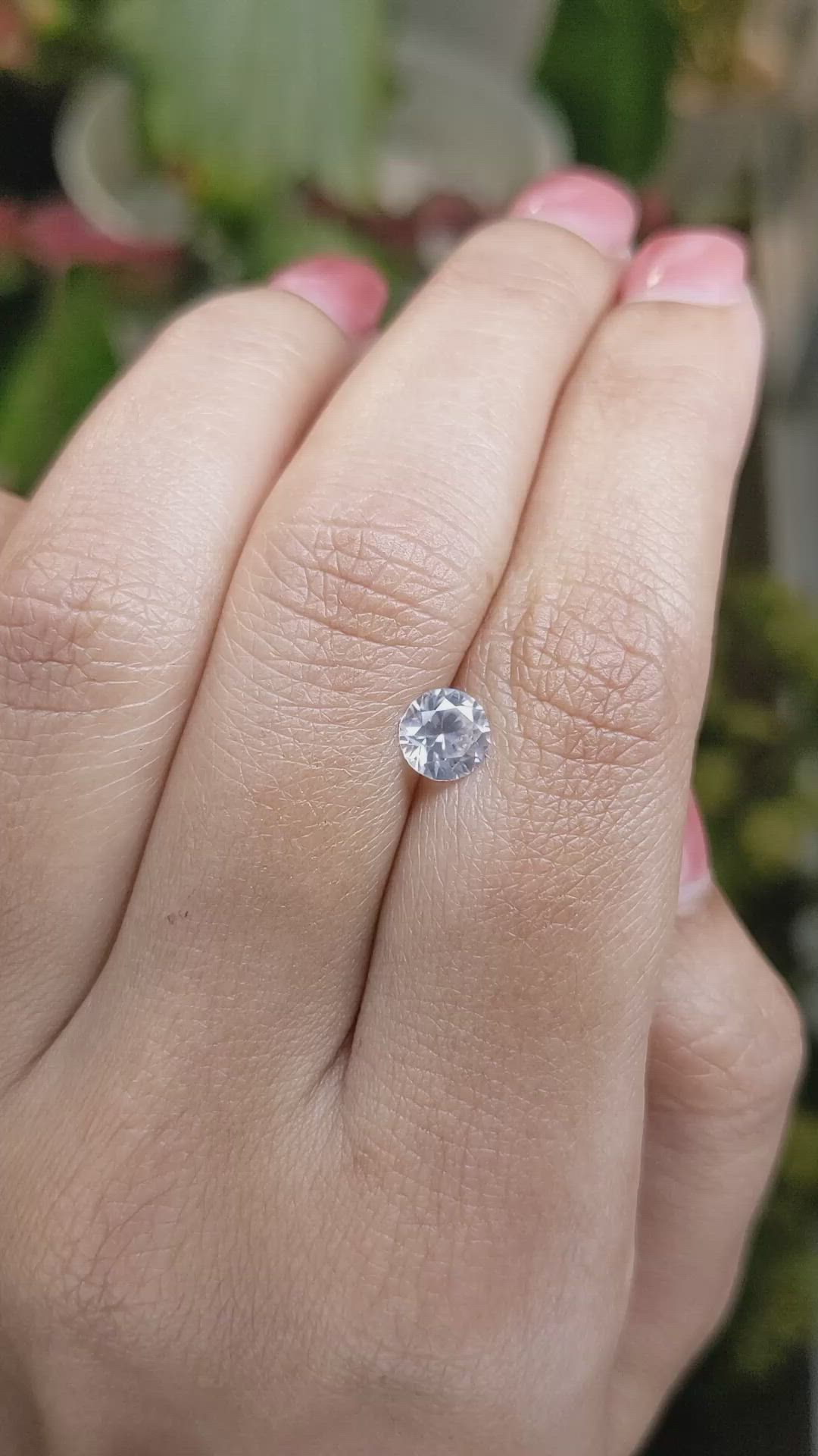 1.12 Ct. White Zircon from Ceylon (Sri Lanka) Size Video