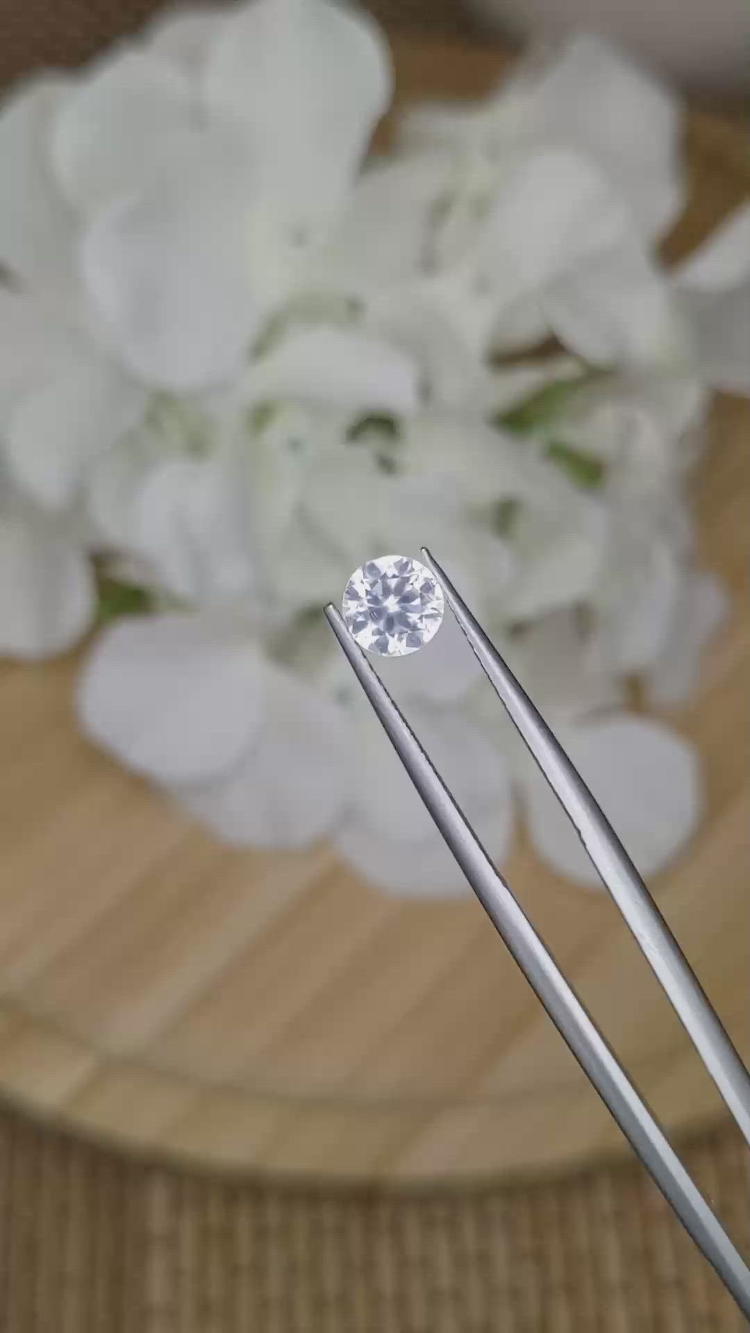 1.12 Ct. White Zircon from Ceylon (Sri Lanka) Size Video