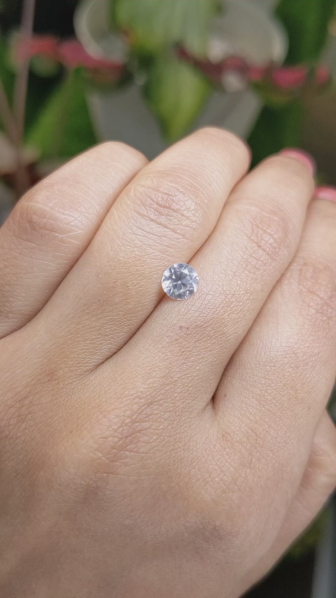 1.12 Ct. White Zircon from Ceylon (Sri Lanka) Size Video