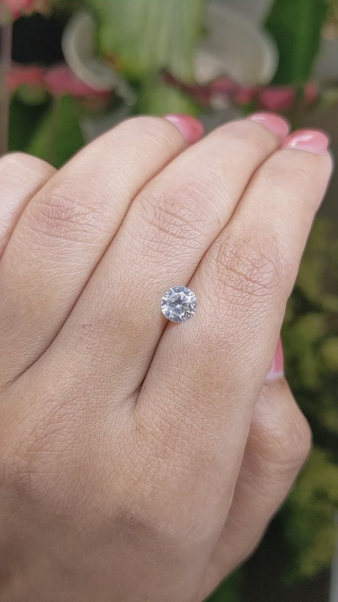 1.20 Ct. White Zircon from Ceylon (Sri Lanka) Size Video