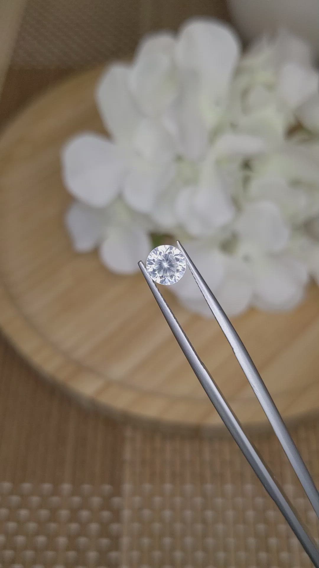 1.20 Ct. White Zircon from Ceylon (Sri Lanka) Size Video