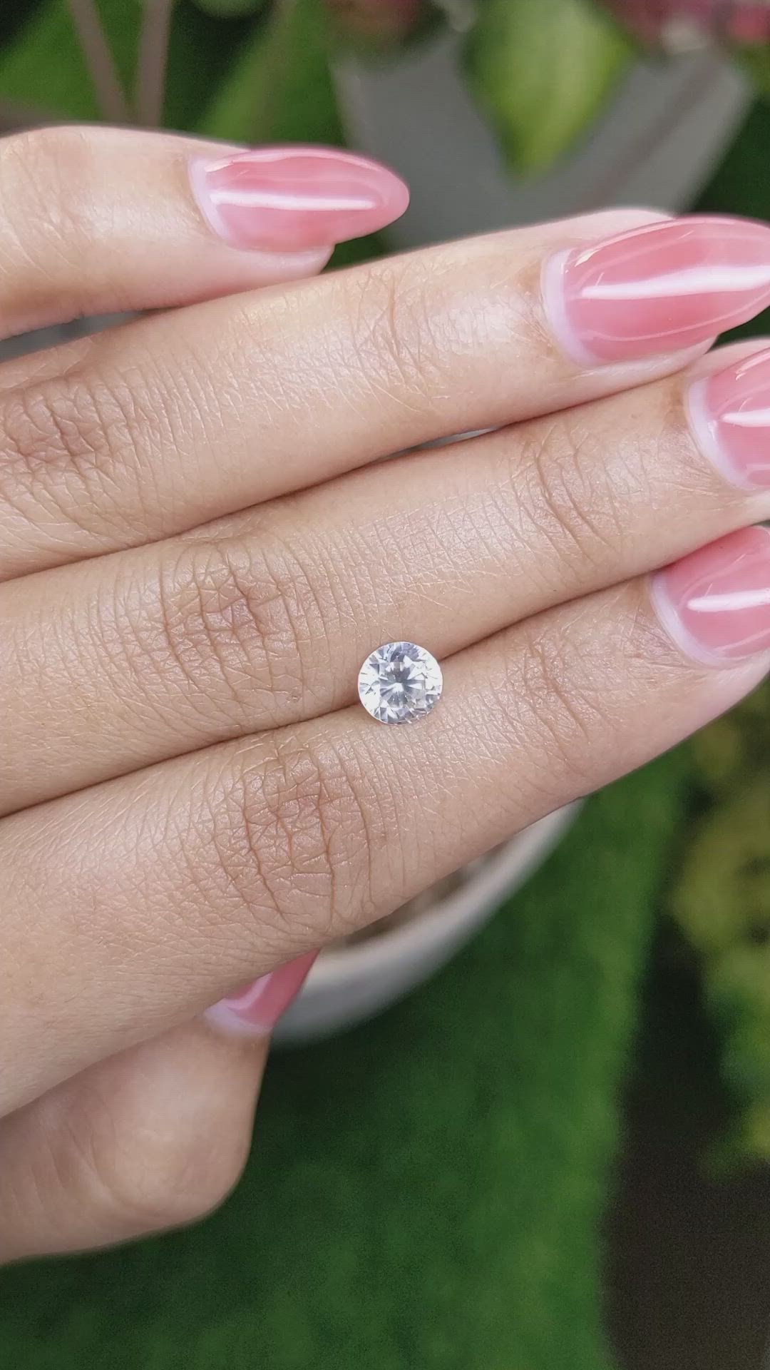 1.20 Ct. White Zircon from Ceylon (Sri Lanka) Size Video