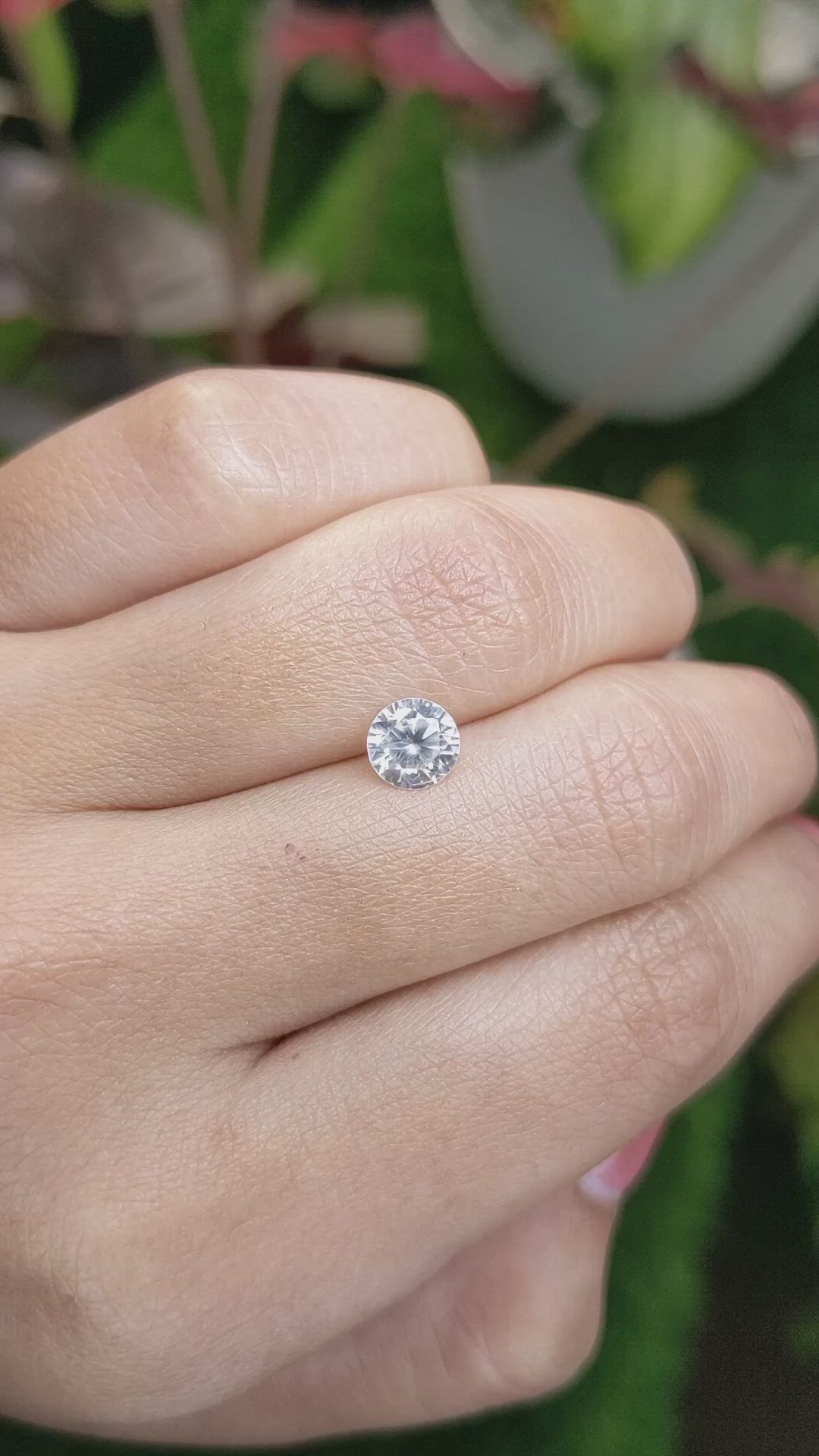 1.20 Ct. White Zircon from Ceylon (Sri Lanka) Size Video