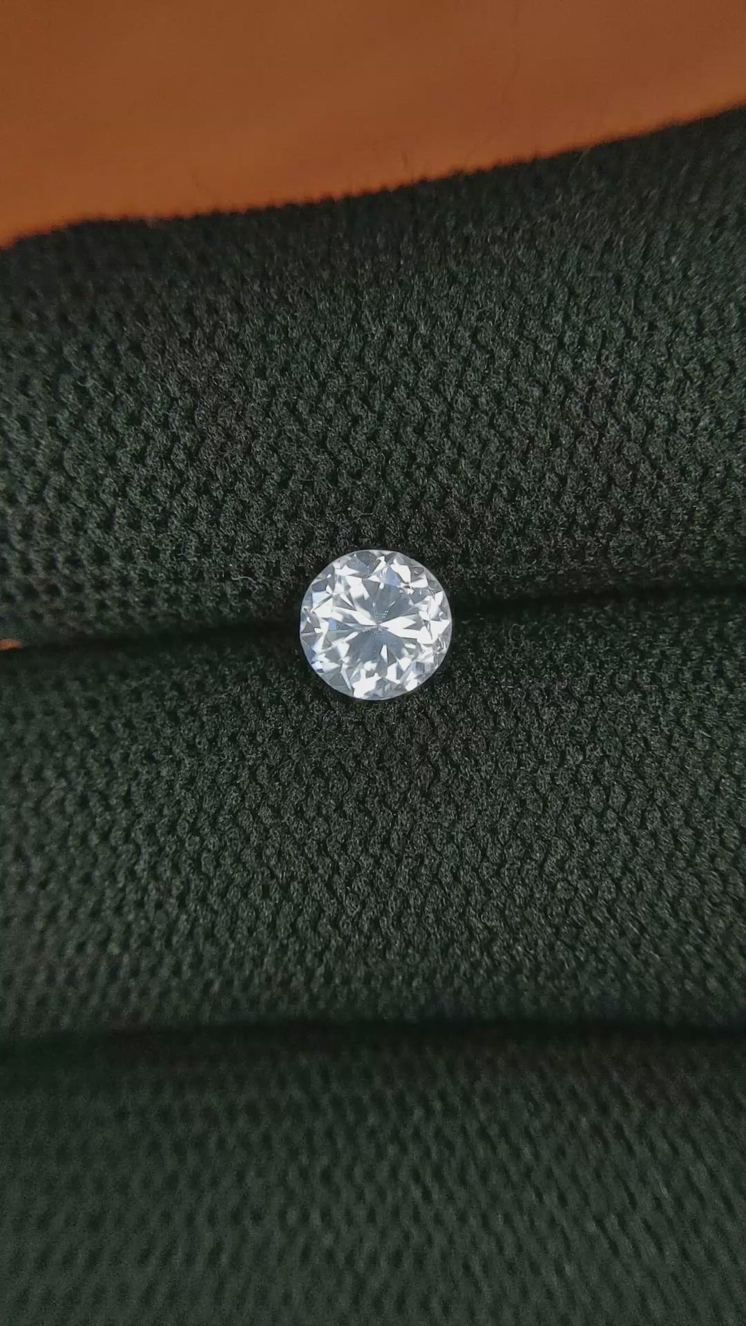 1.19 Ct. White Zircon from Ceylon (Sri Lanka) Size Video