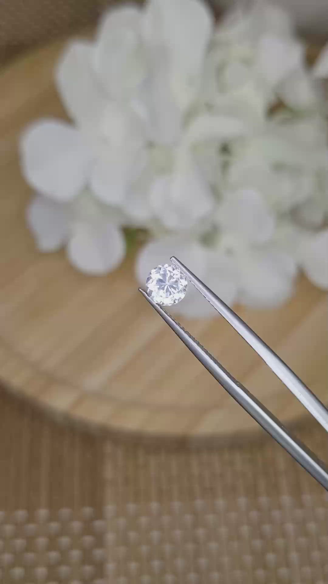 1.19 Ct. White Zircon from Ceylon (Sri Lanka) Size Video