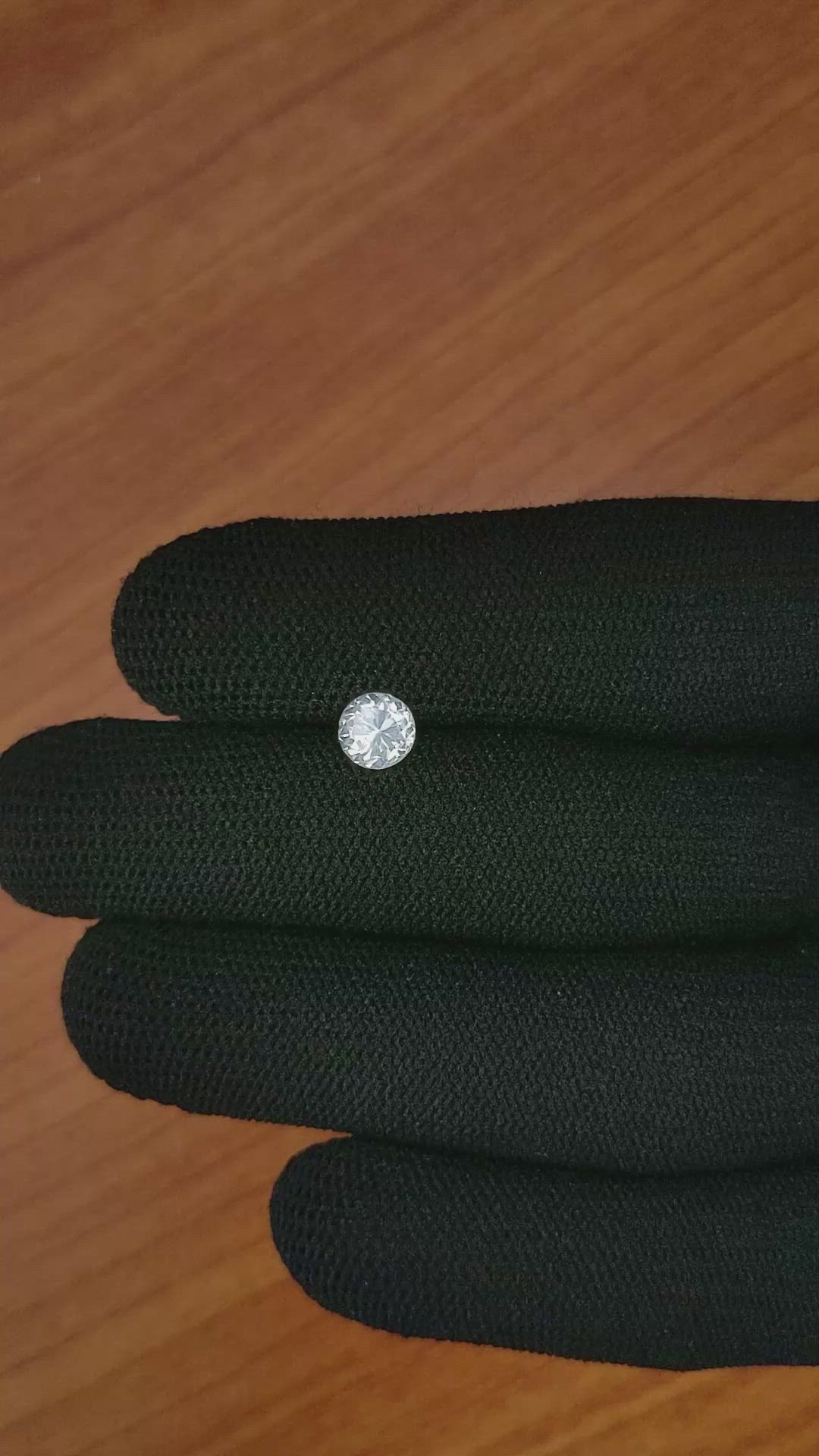 1.19 Ct. White Zircon from Ceylon (Sri Lanka) Size Video