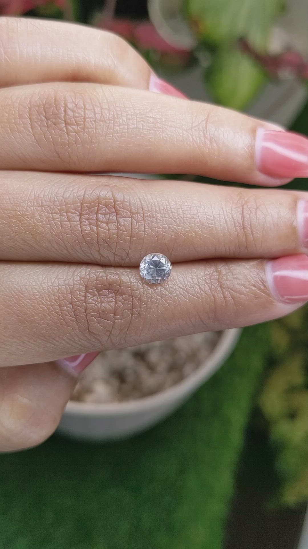 1.19 Ct. White Zircon from Ceylon (Sri Lanka) Size Video