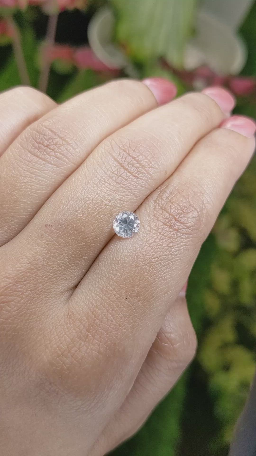 1.19 Ct. White Zircon from Ceylon (Sri Lanka) Size Video