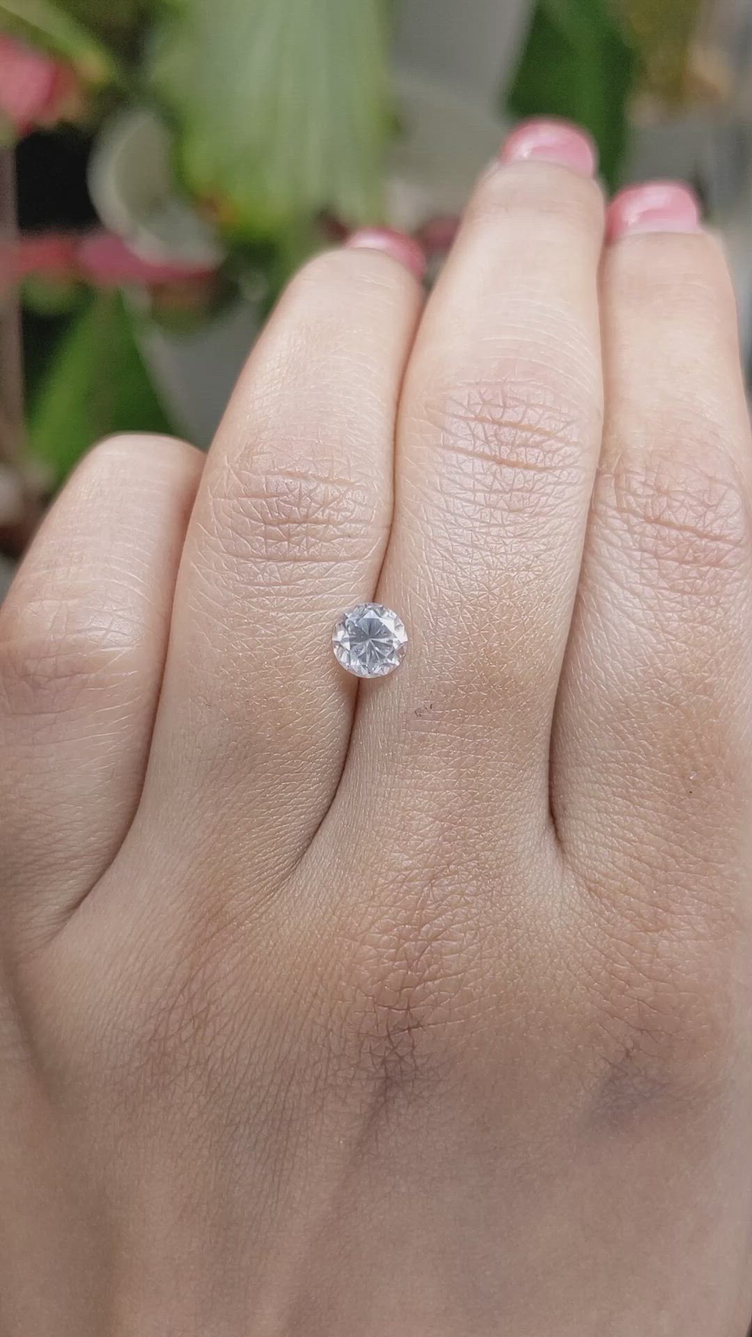 1.19 Ct. White Zircon from Ceylon (Sri Lanka) Size Video