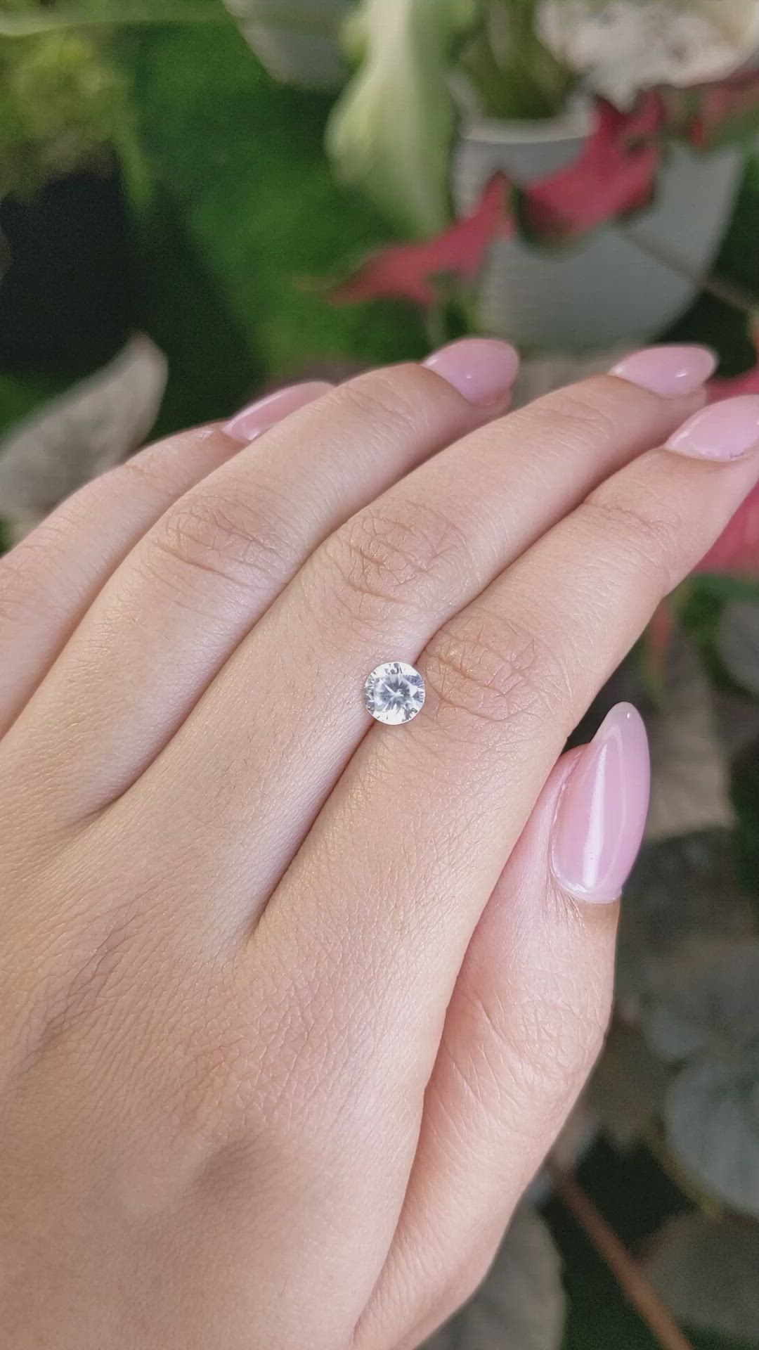 1.08 Ct. White Zircon from Ceylon (Sri Lanka) Size Video