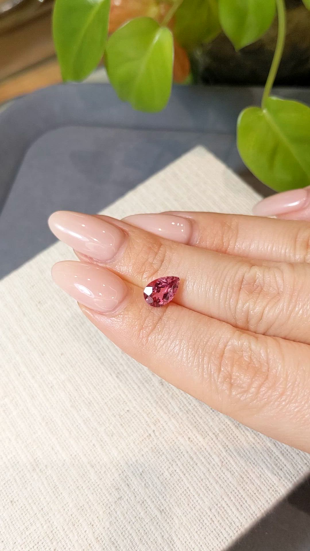 1.35 Ct. Purplish Pink Tourmaline from Mozambique Size Video