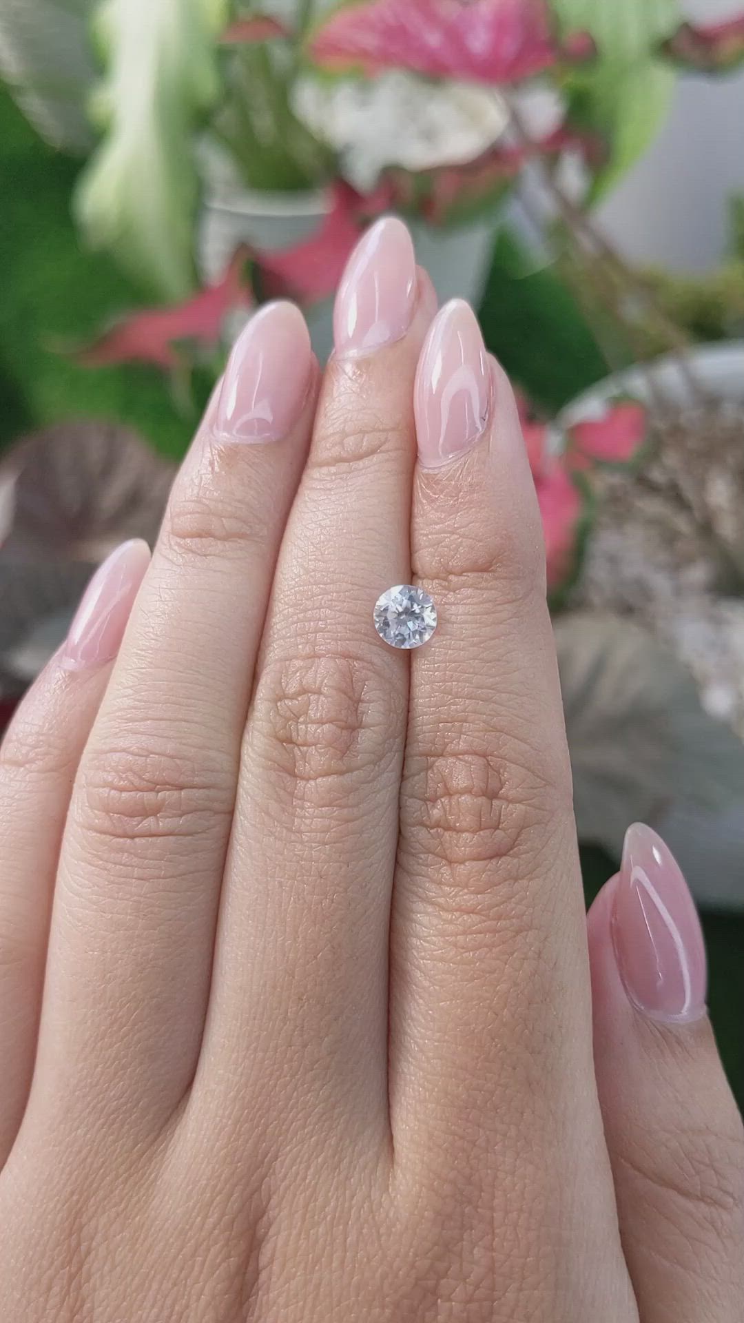 1.19 Ct. White Zircon from Ceylon (Sri Lanka) Size Video