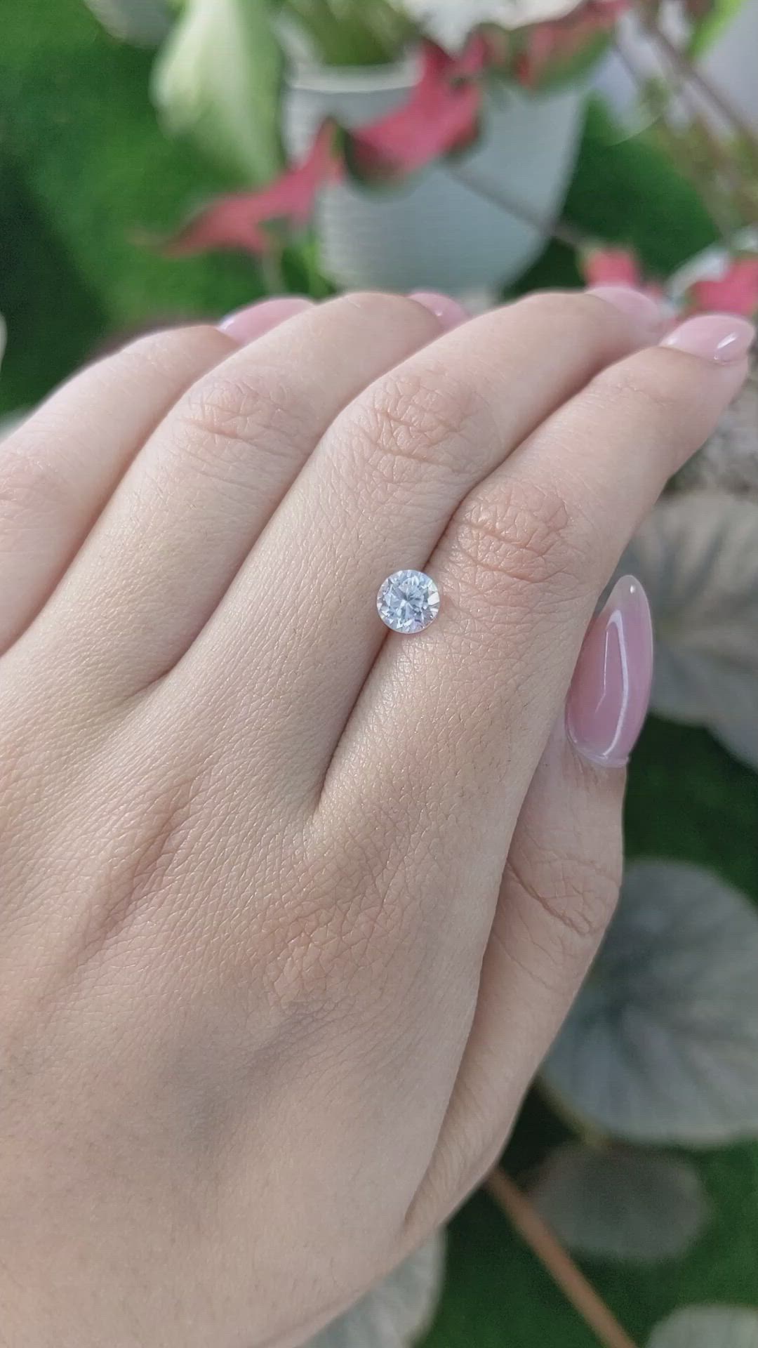 1.19 Ct. White Zircon from Ceylon (Sri Lanka) Size Video