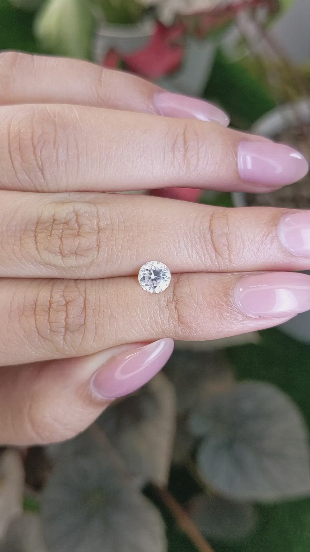 1.18 Ct. White Zircon from Ceylon (Sri Lanka) Size Video