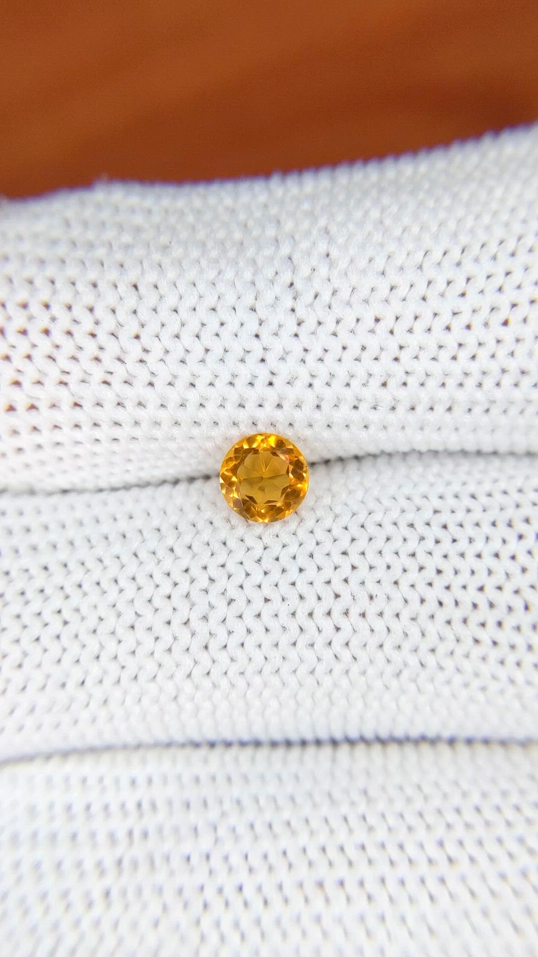0.38 Ct. Yellowish Orange Madeira Citrine from Brazil Size Video