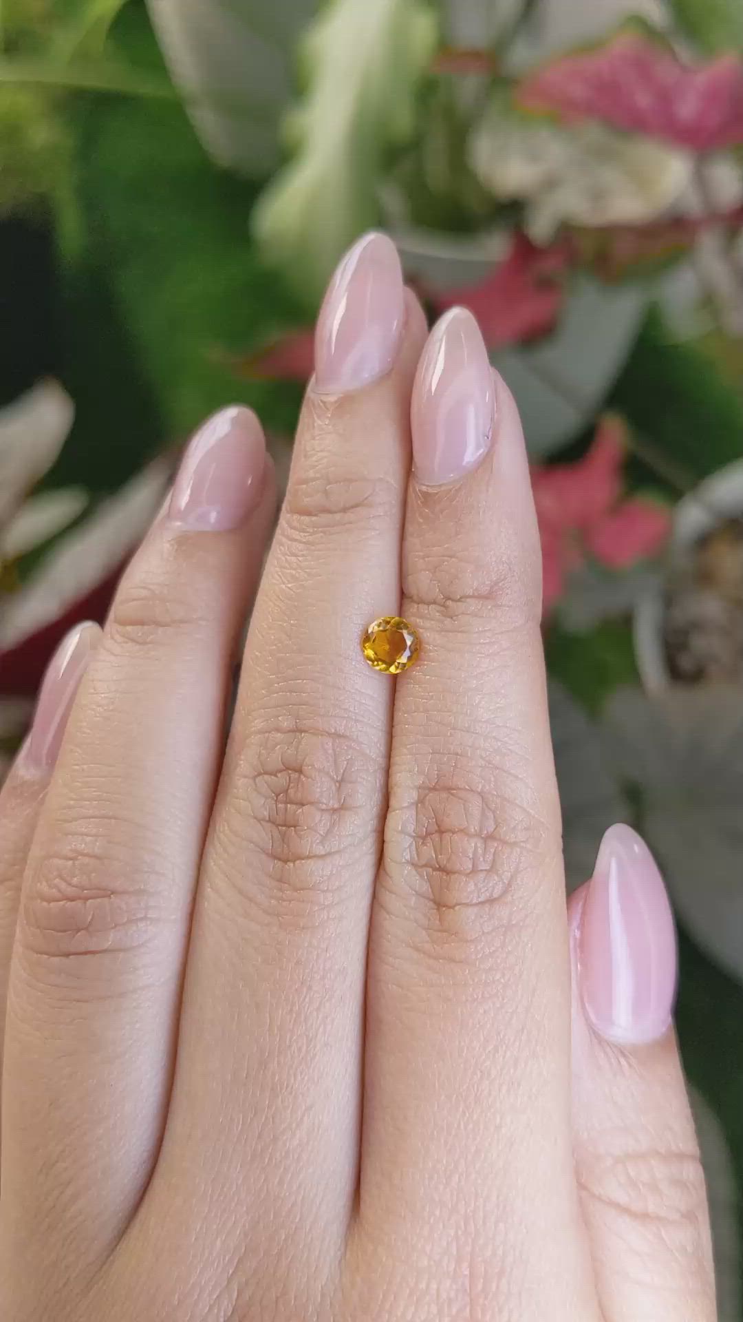 0.38 Ct. Yellowish Orange Madeira Citrine from Brazil Size Video