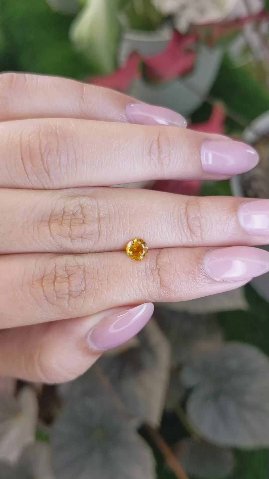 0.38 Ct. Yellowish Orange Madeira Citrine from Brazil Size Video