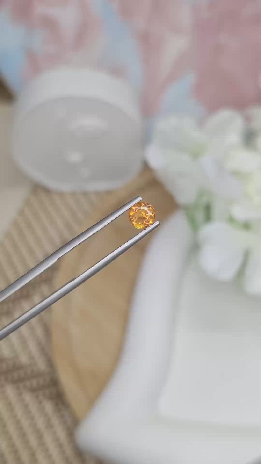 0.47 Ct. Orange Madeira Citrine from Brazil Size Video