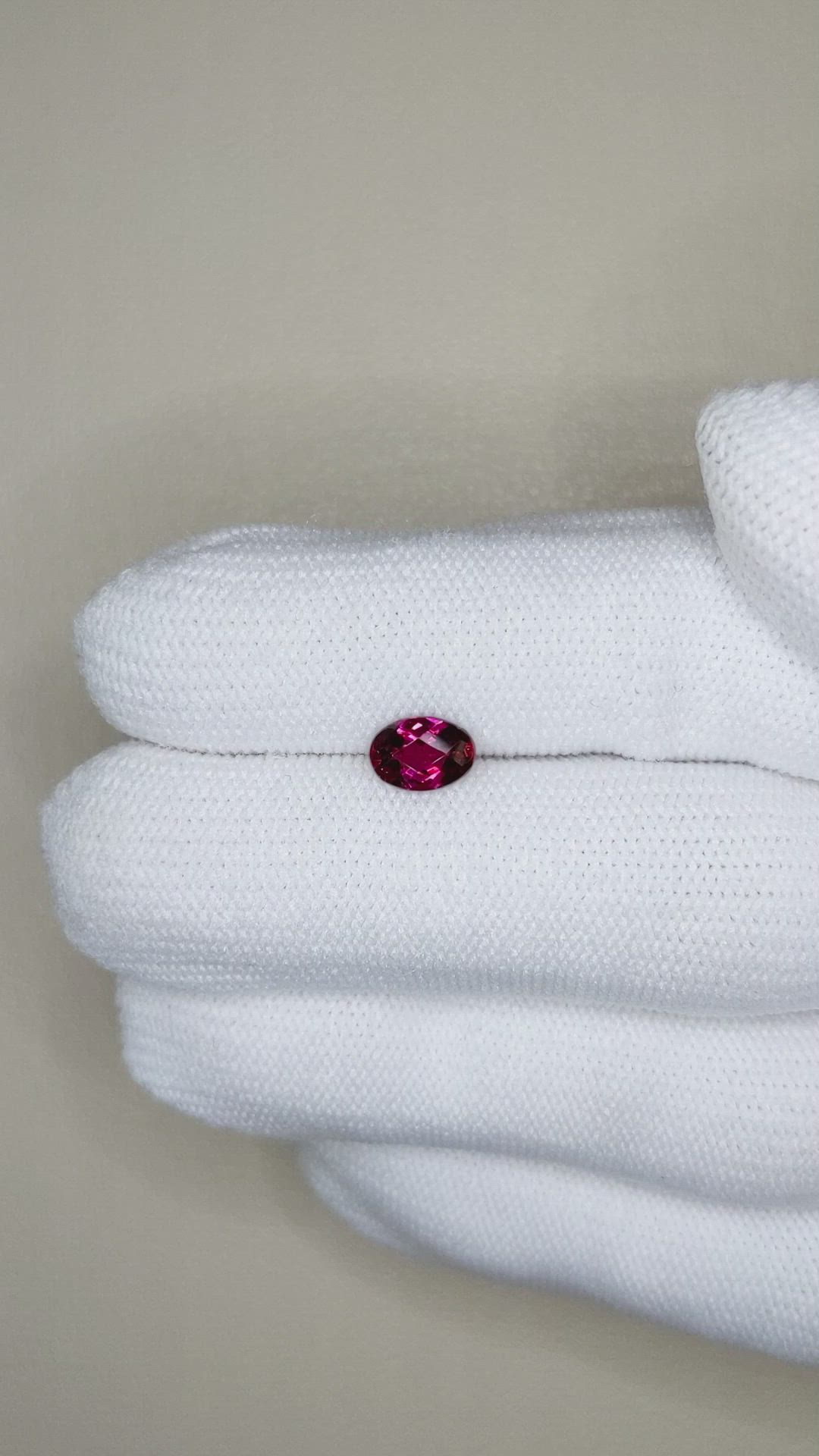 0.72 Ct. Pinkish Red Rubellite Tourmaline from Mozambique Size Video