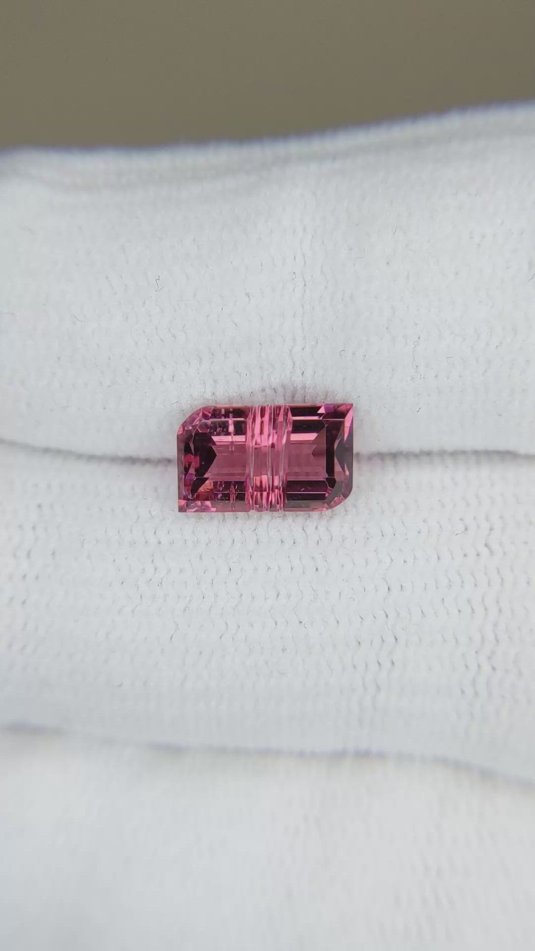2.04 Ct. Redddish Pink Rubellite Tourmaline from Mozambique Size Video