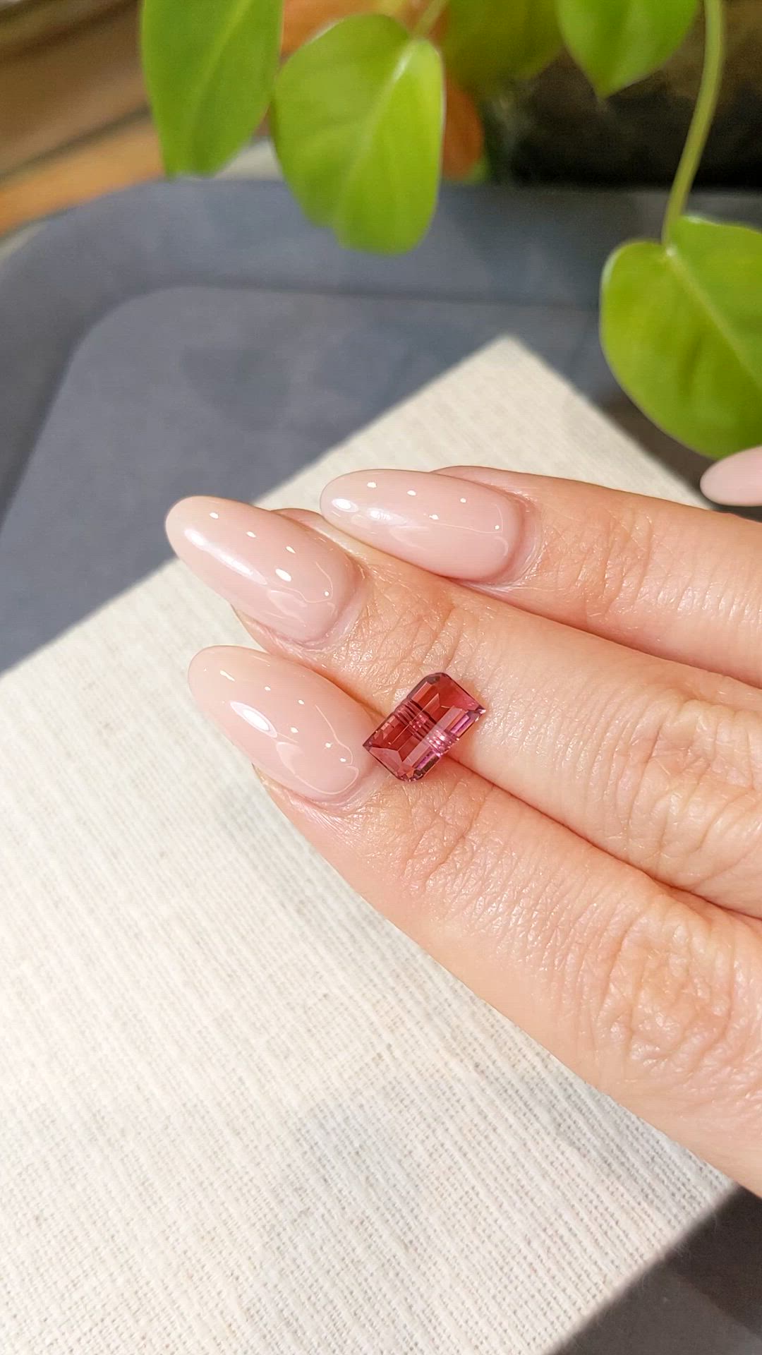 2.04 Ct. Redddish Pink Rubellite Tourmaline from Mozambique Size Video