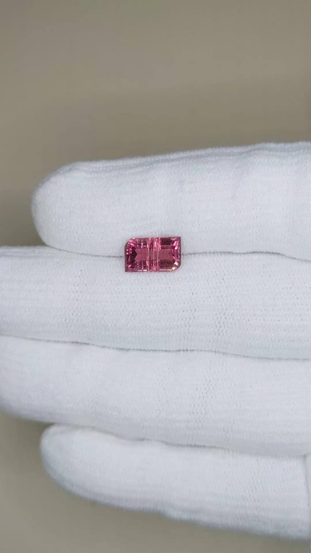 2.04 Ct. Redddish Pink Rubellite Tourmaline from Mozambique Size Video