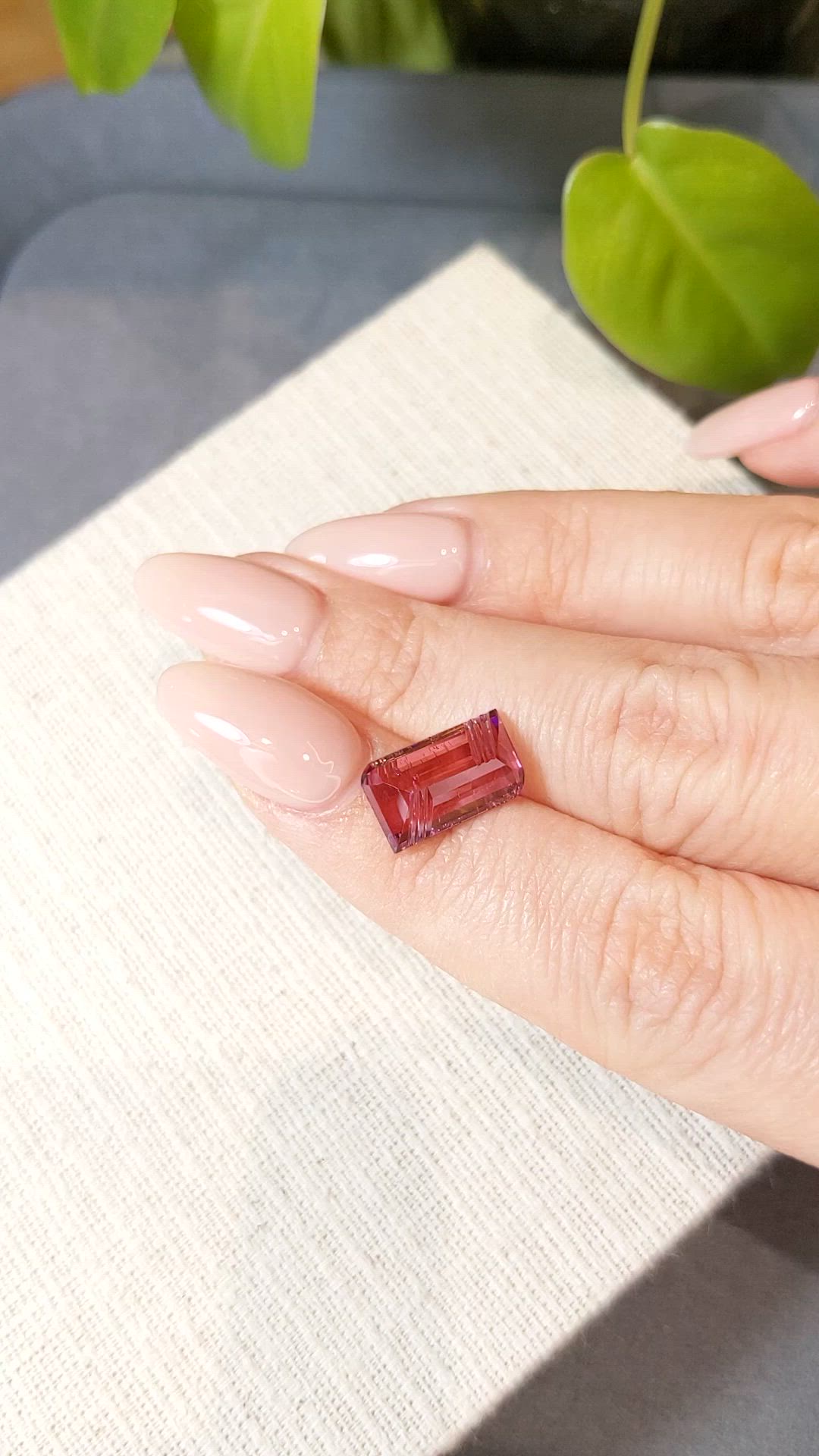 4.76 Ct. Purplish Pink Tourmaline from Mozambique Size Video