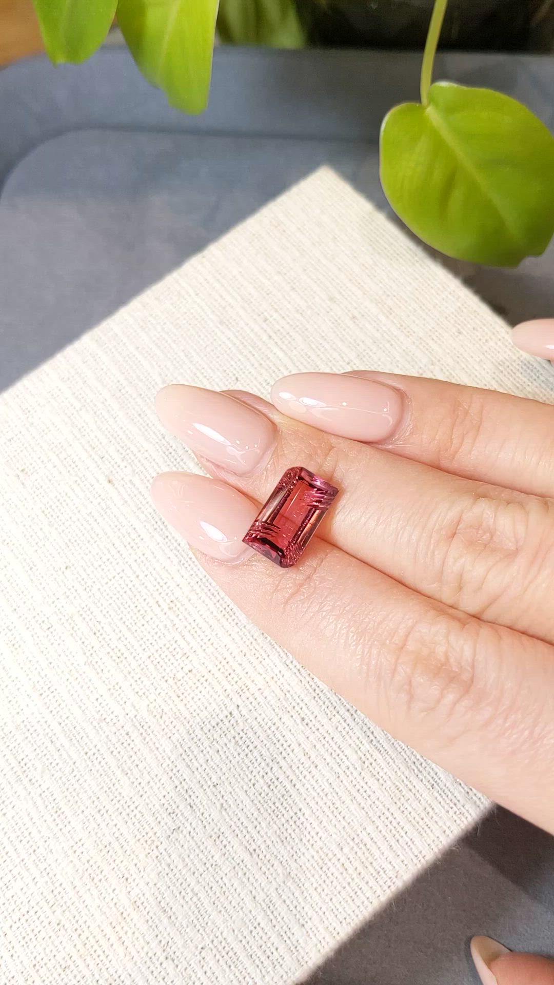 4.76 Ct. Purplish Pink Tourmaline from Mozambique Size Video