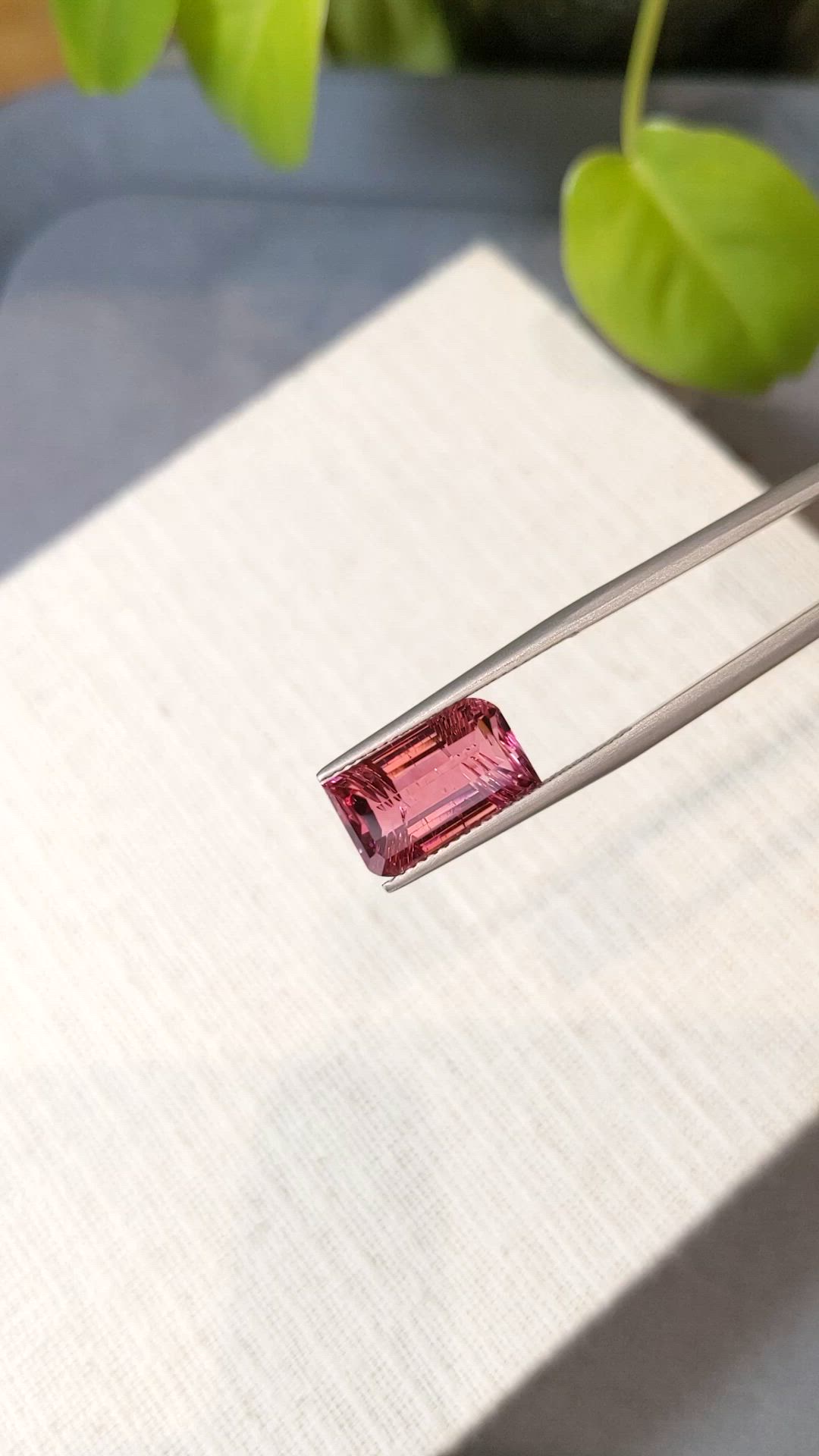 4.76 Ct. Purplish Pink Tourmaline from Mozambique Size Video