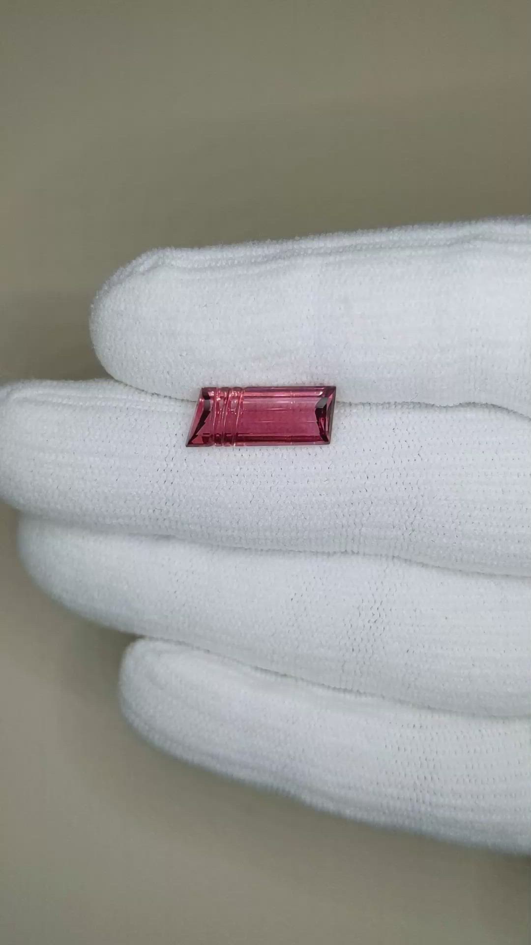 3.26 Ct. Pinkish Red Rubellite Tourmaline from Mozambique Size Video